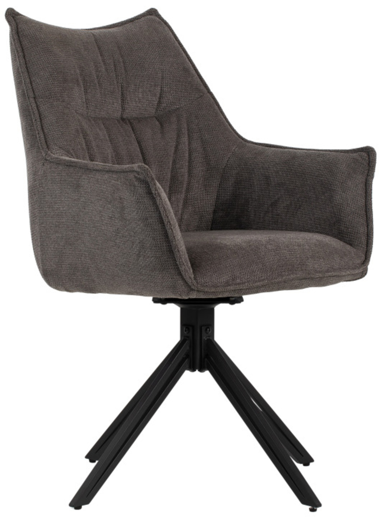 Indoormöbelset Diningsessel Ginosa dark grey & Tisch Avola 110cm Cross