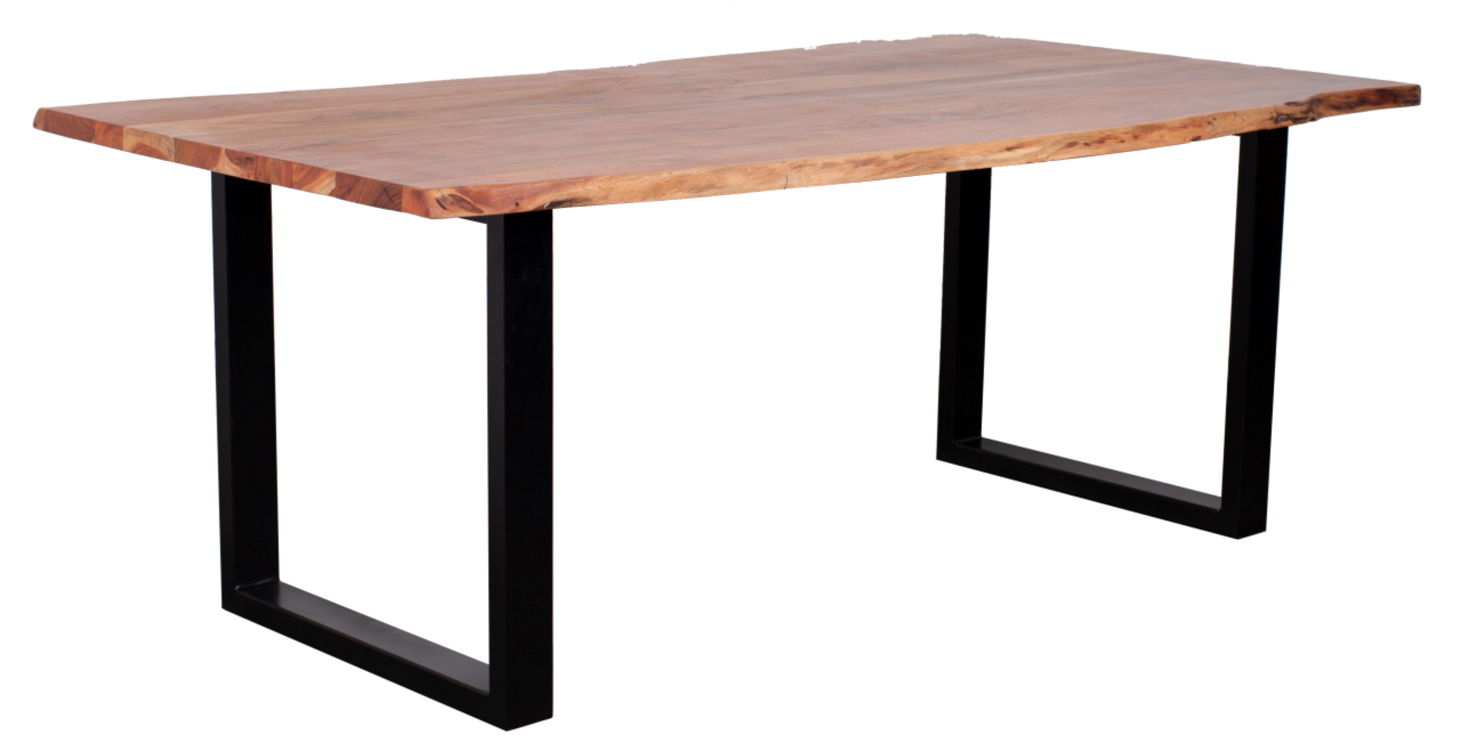 Baumkantentisch Catania Akazie U-Form Gestell 160 x 90 cm