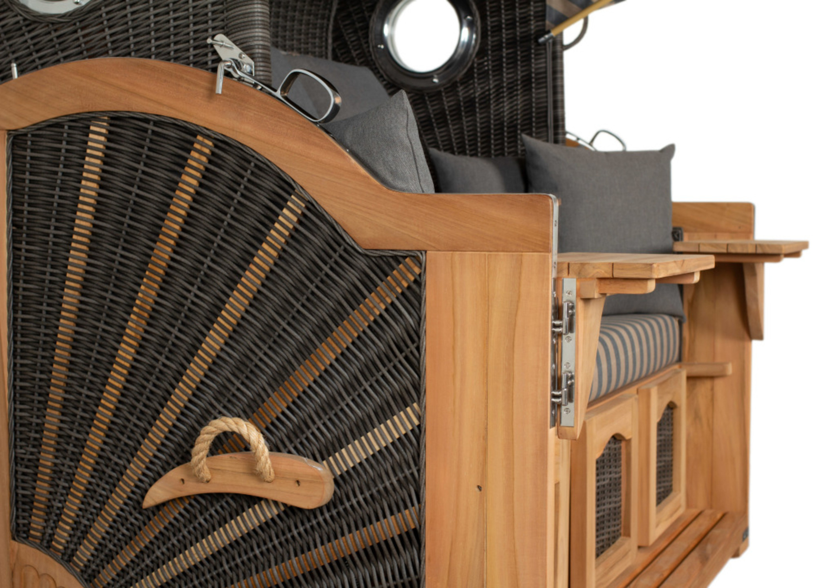 Strandkorb deVries PURE® Seemöwe XXL PE stone grey Des. 248