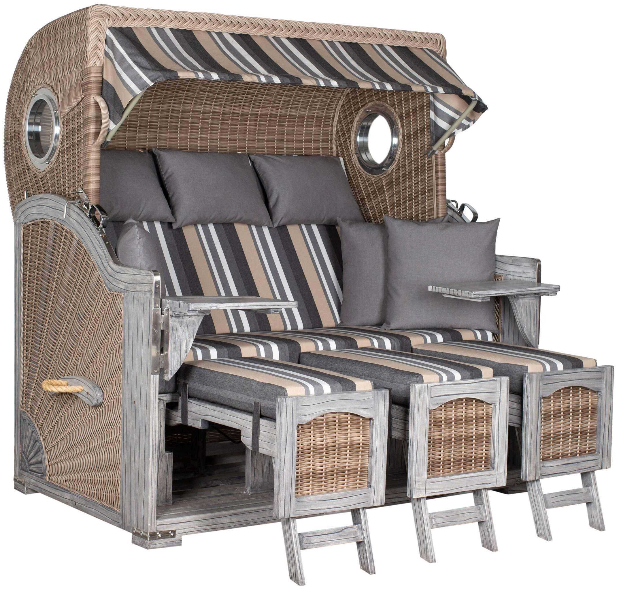 Strandkorb deVries PURE® Seemöwe XXL PE white kubu Des. 158