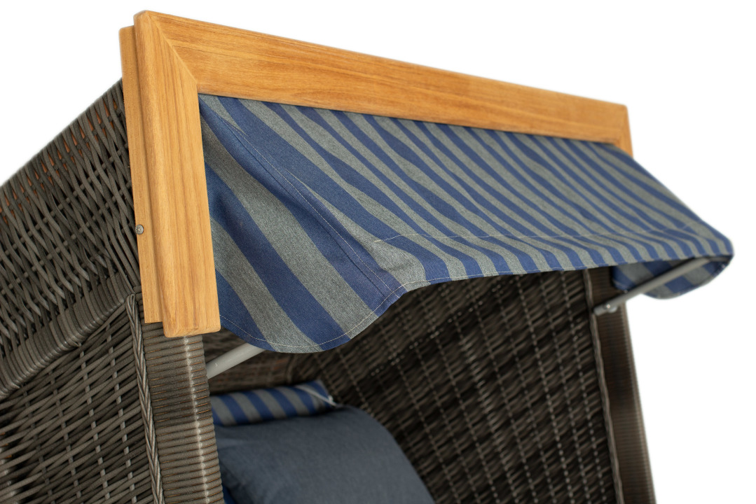 Strandkorb deVries PURE® Friesland Sylt XL PE stone grey Des. 249