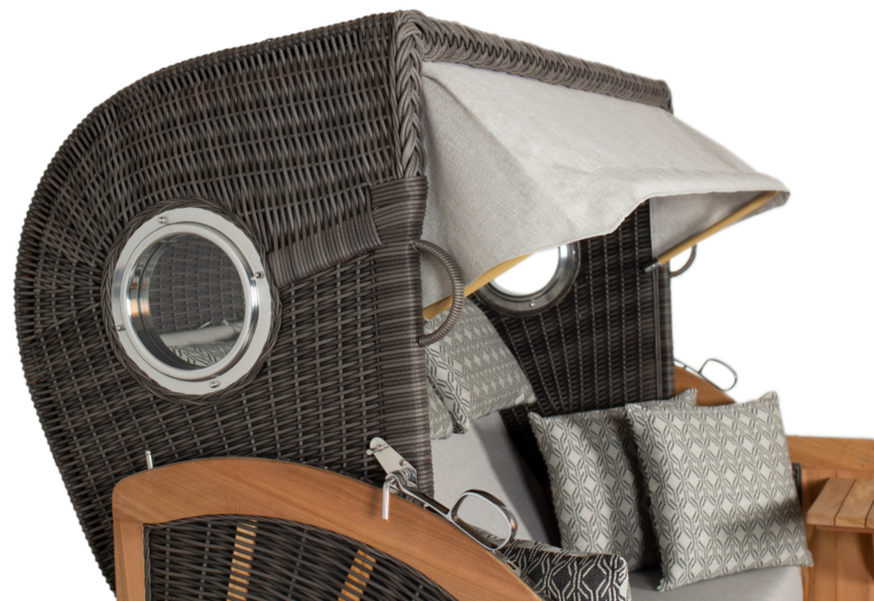 Strandkorb deVries PURE® Seemöwe XXL PE stone grey Des. 507