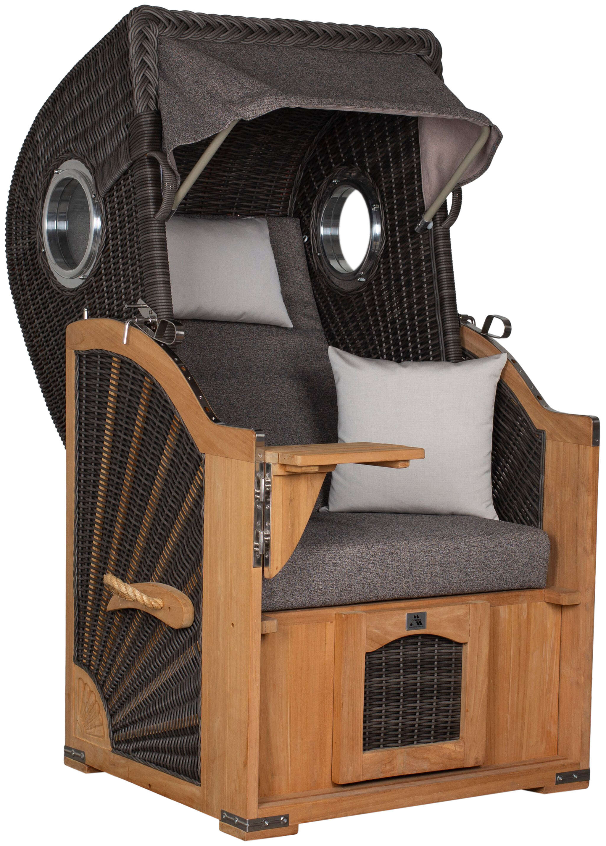 Strandkorb deVries PURE® Seemöwe Single PE stone grey Des. 252