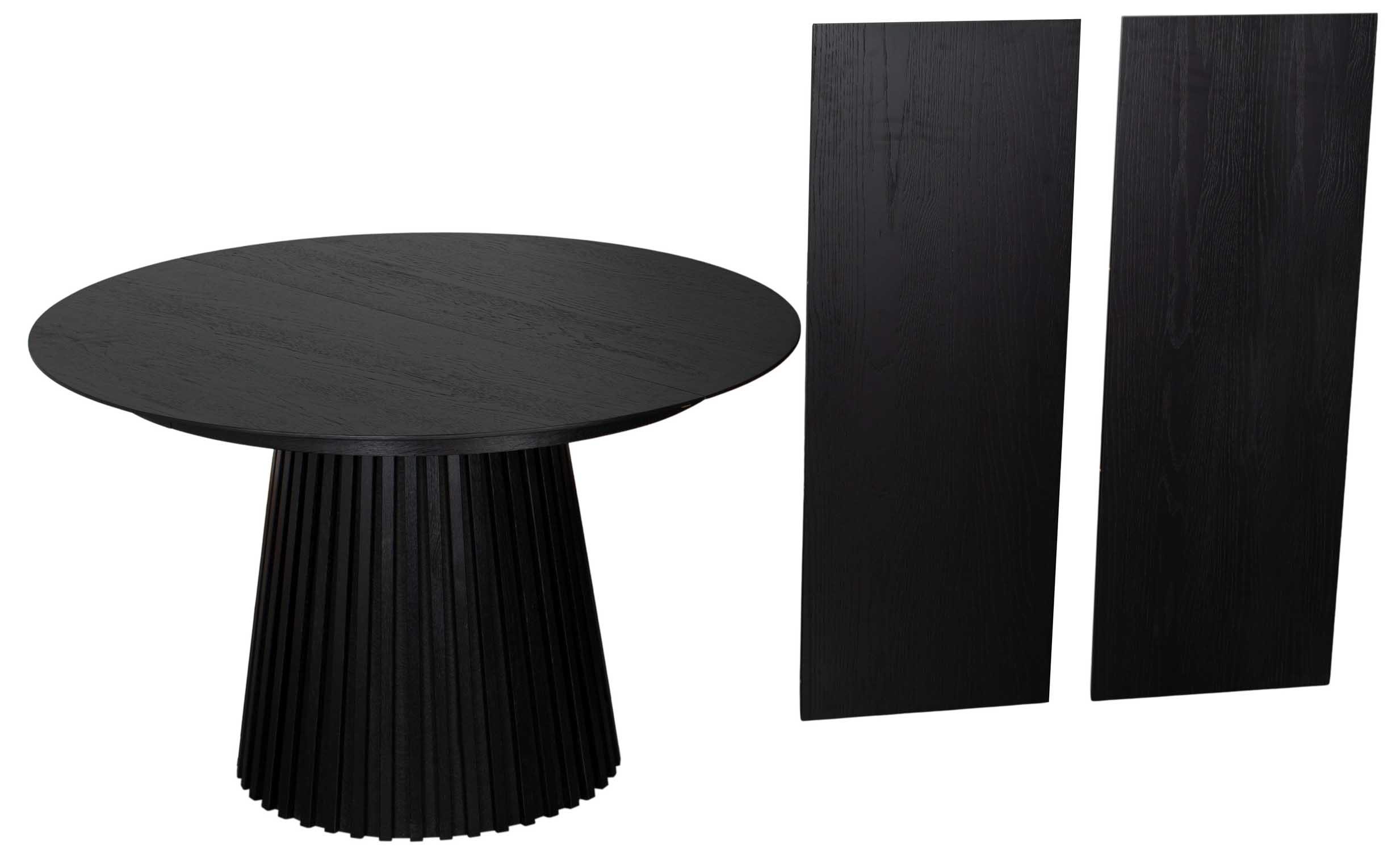 Indoormöbelset Diningsessel Ginosa light grey & Tisch Andria oval Black Oak ausziehbar