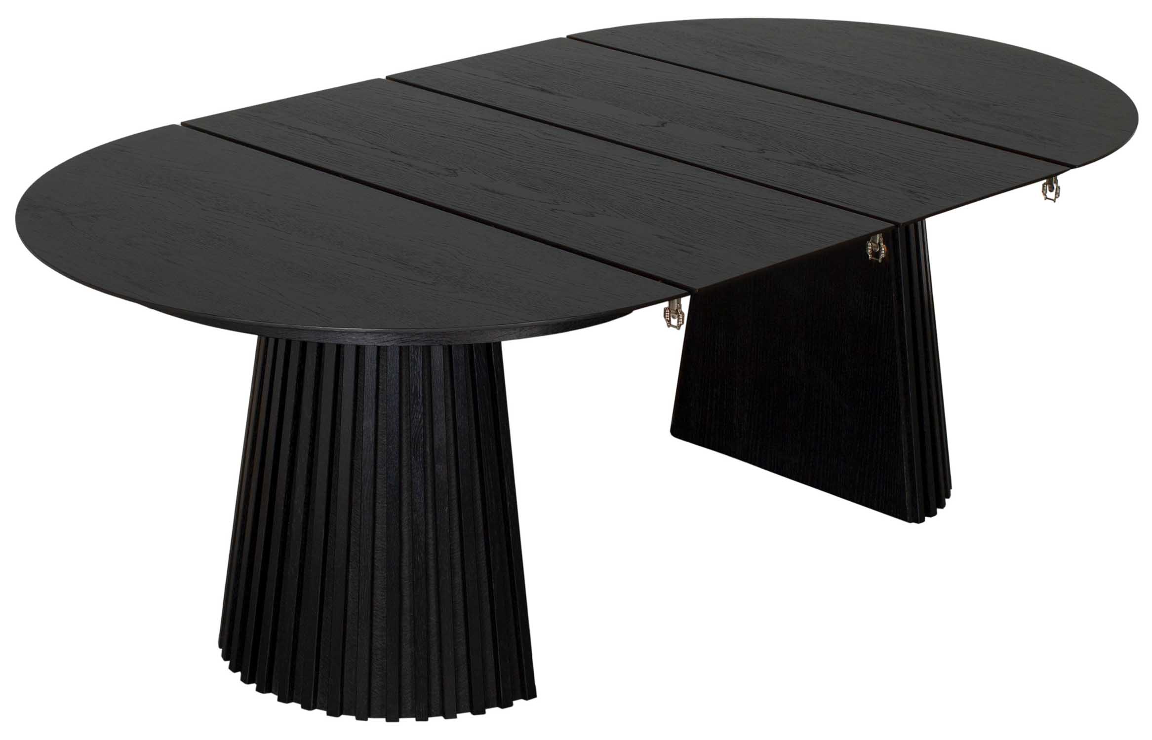 Indoormöbelset Diningsessel Ginosa light grey & Tisch Andria oval Black Oak ausziehbar