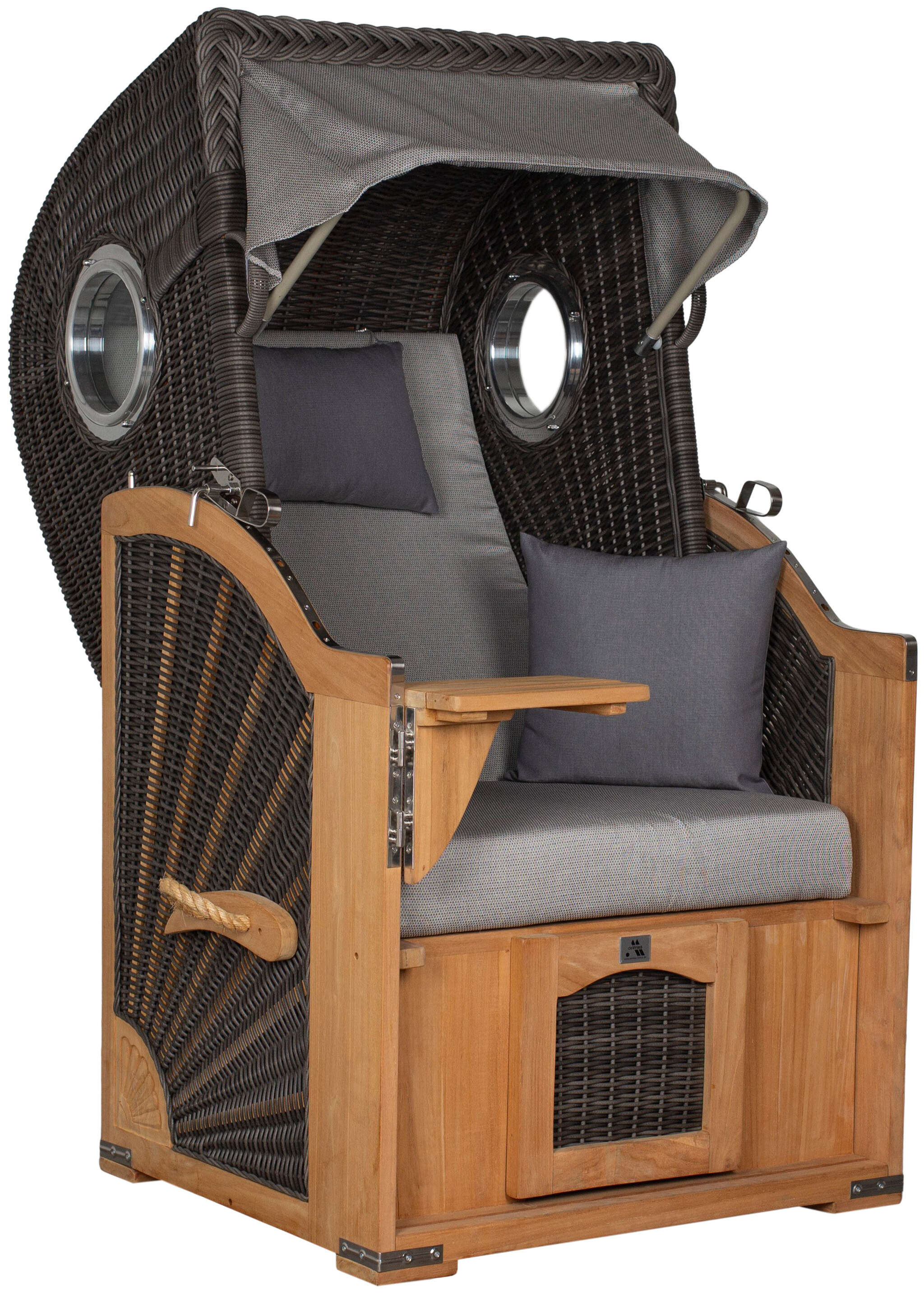 Strandkorb deVries PURE® Seemöwe Single PE stone grey Des. 251