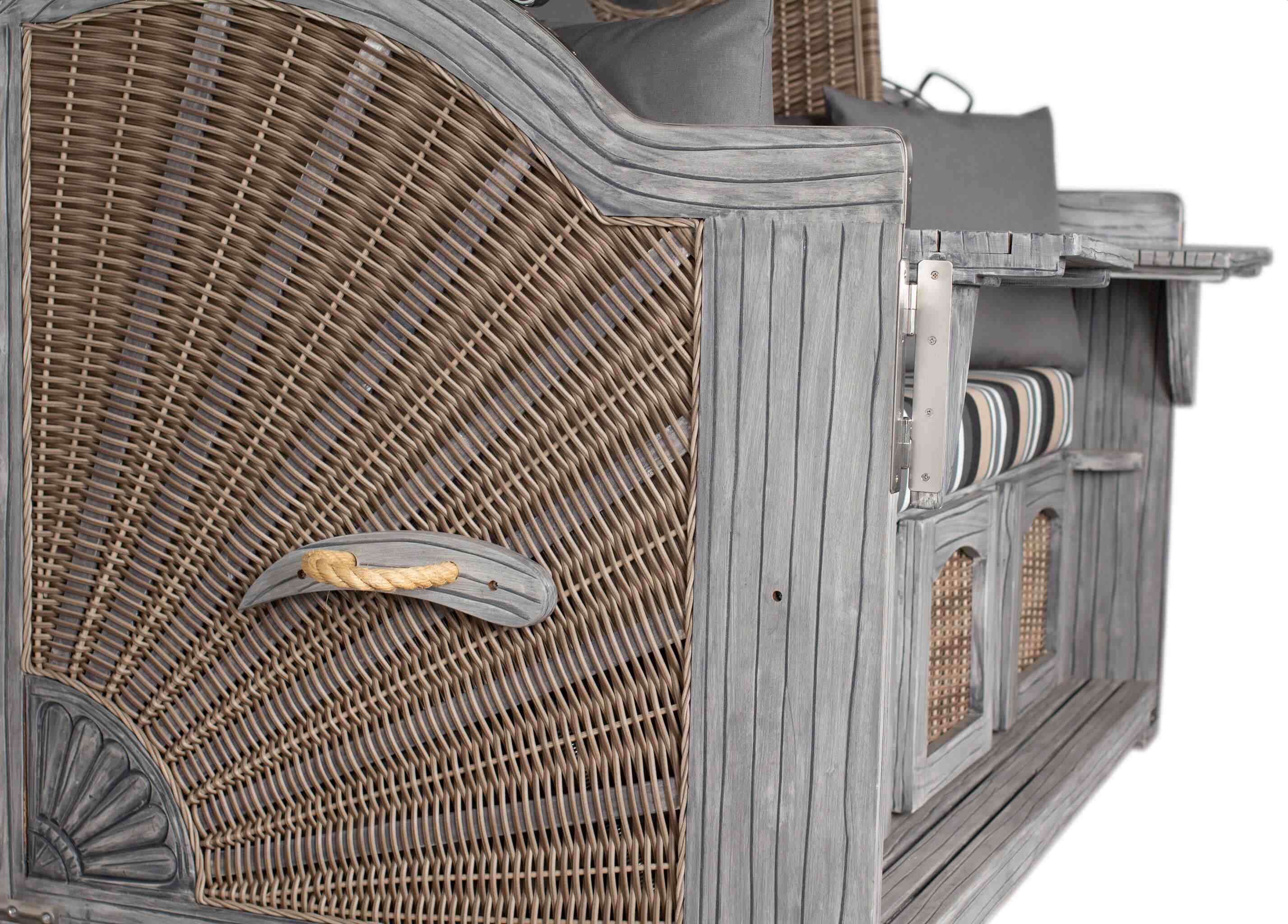 Strandkorb deVries PURE® Seemöwe XXL PE white kubu Des. 158