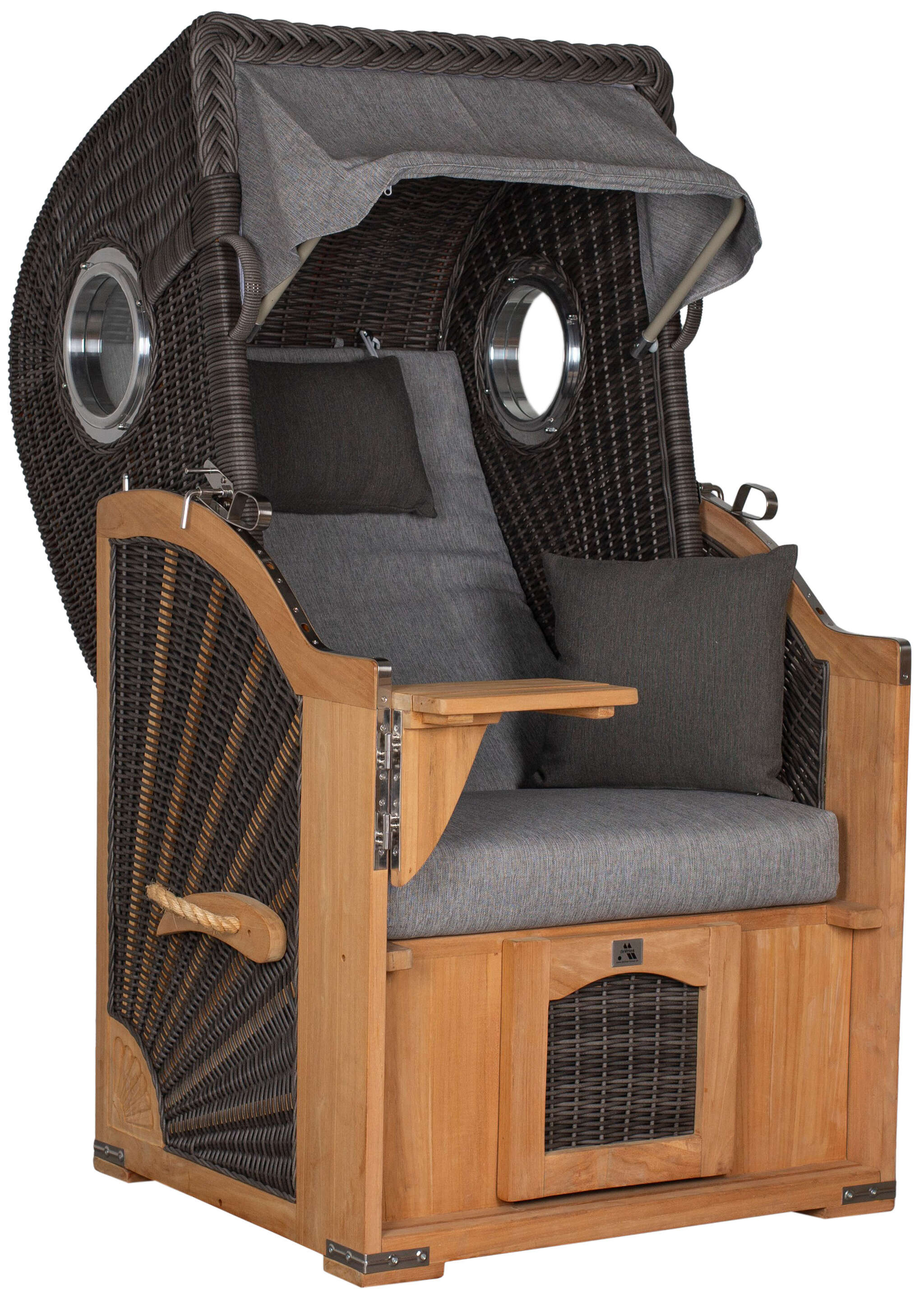 Strandkorb deVries PURE® Seemöwe Single PE stone grey Des. 466