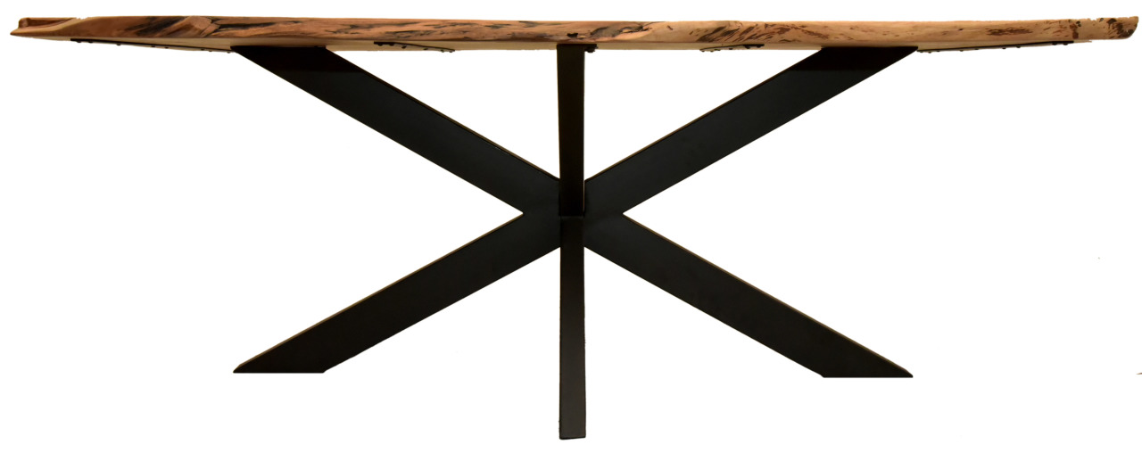 BL60001_BL60005_Catania_Tischplatte_Baumkante_Akazie_1600x900x35mm_Tischgestell_Cross-Form