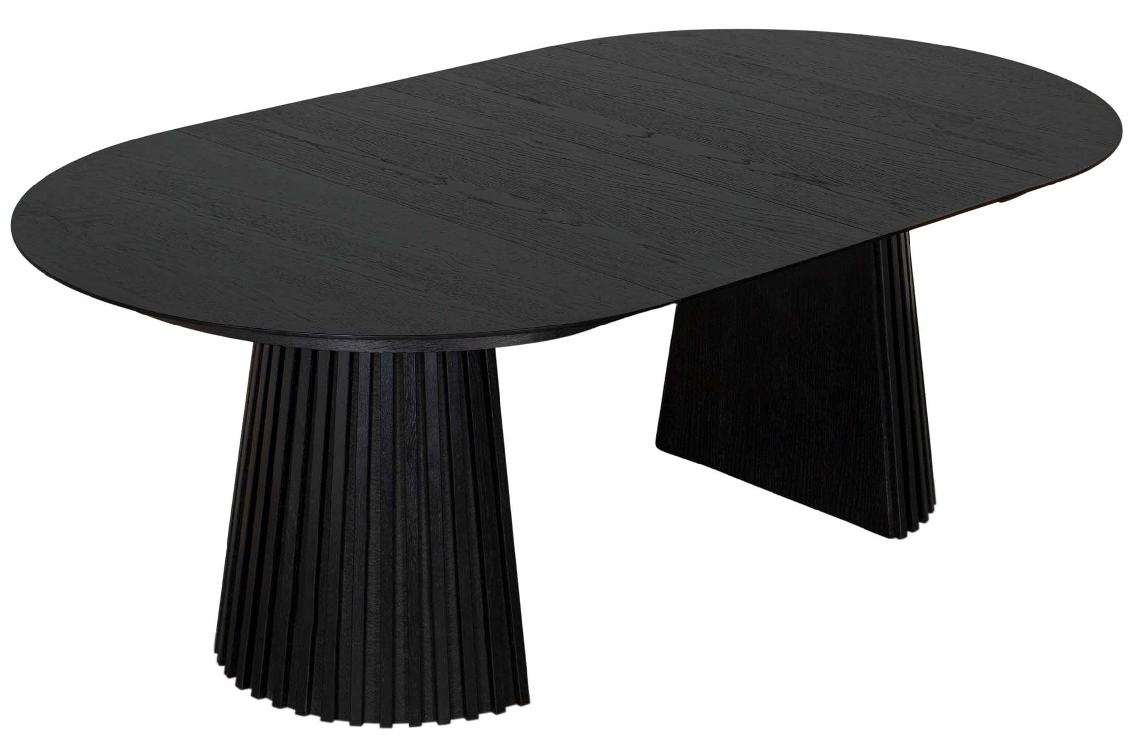 Indoormöbelset Diningsessel Ginosa light grey & Tisch Andria oval Black Oak ausziehbar