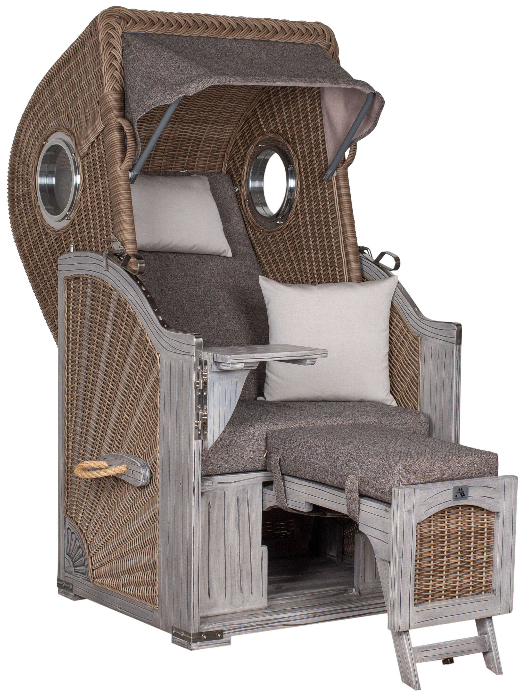 Strandkorb deVries PURE® Seemöwe Single white kubu Des.  252