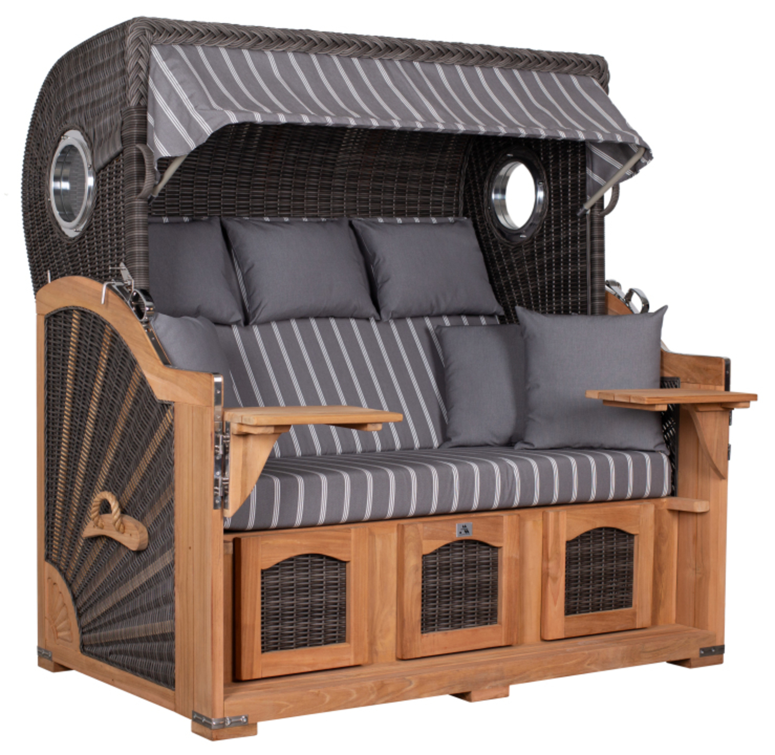 Strandkorb deVries PURE® Seemöwe XXL PE stone grey Des. 235