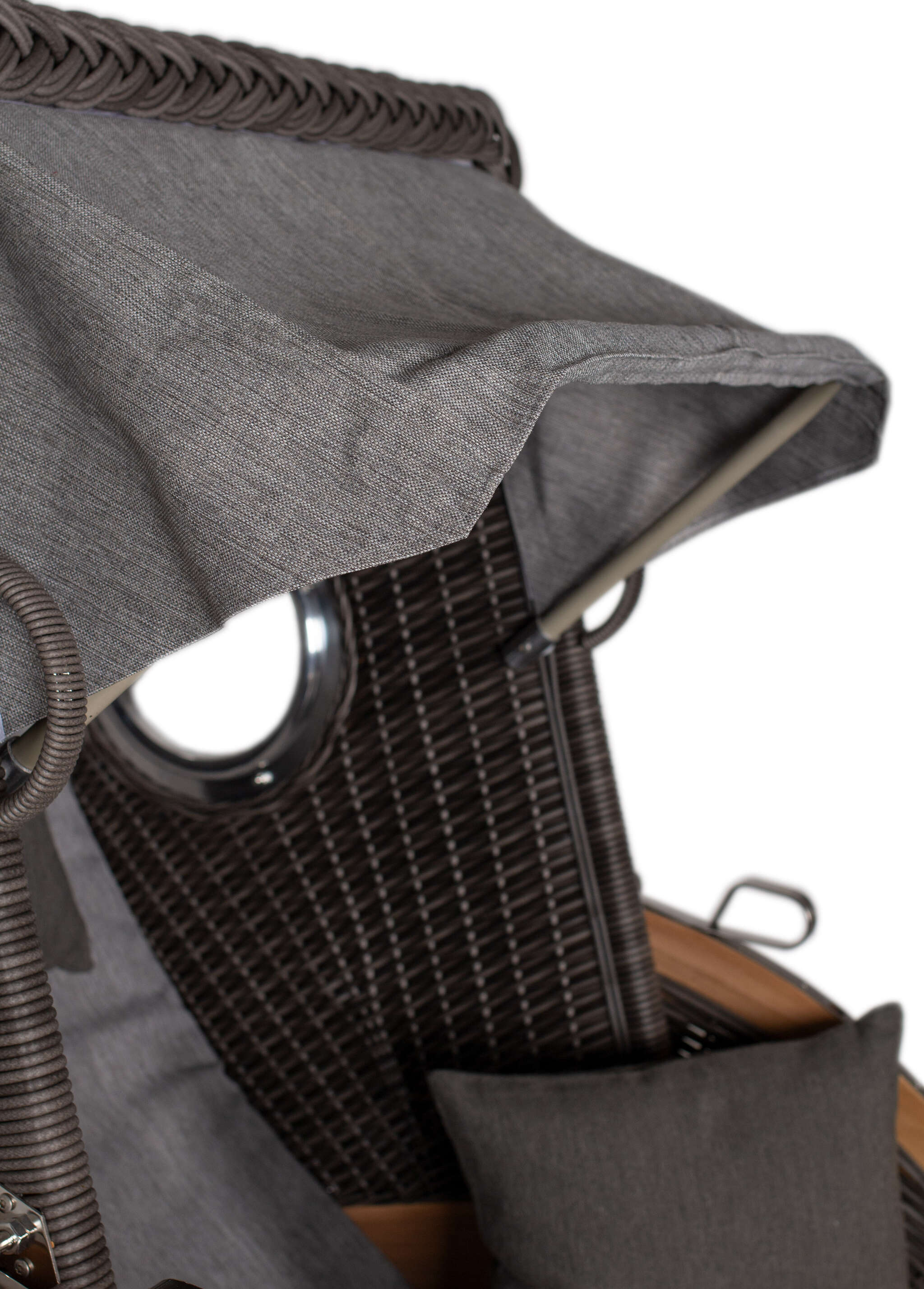 Strandkorb deVries PURE® Seemöwe Single PE stone grey Des. 466