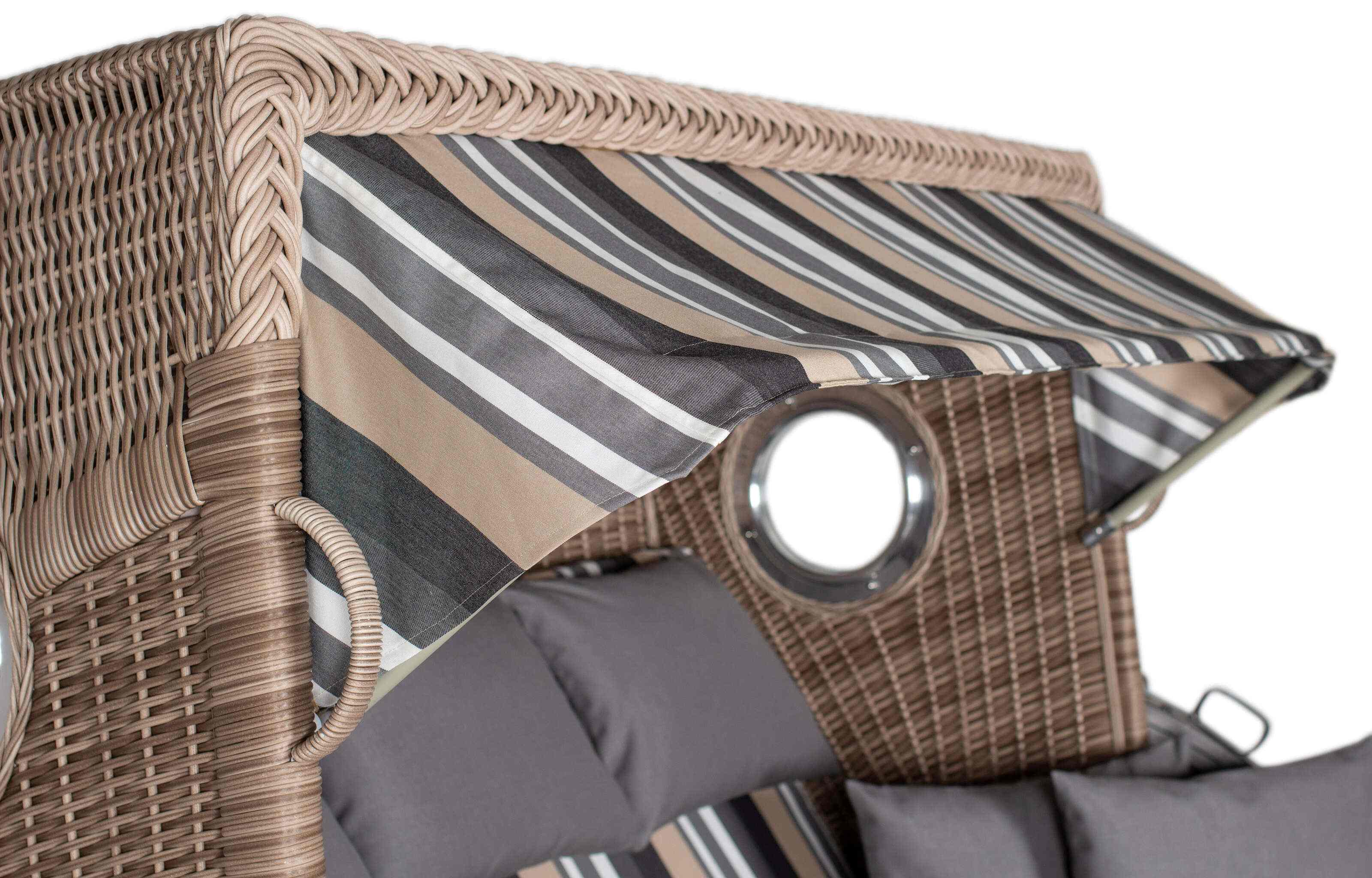 Strandkorb deVries PURE® Seemöwe XXL PE white kubu Des. 158