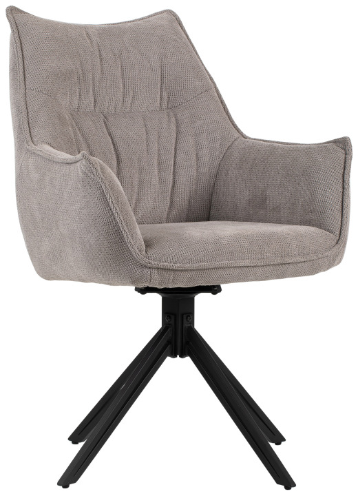 Indoormöbelset Diningsessel Ginosa light grey & Tisch Andria oval Black Oak ausziehbar