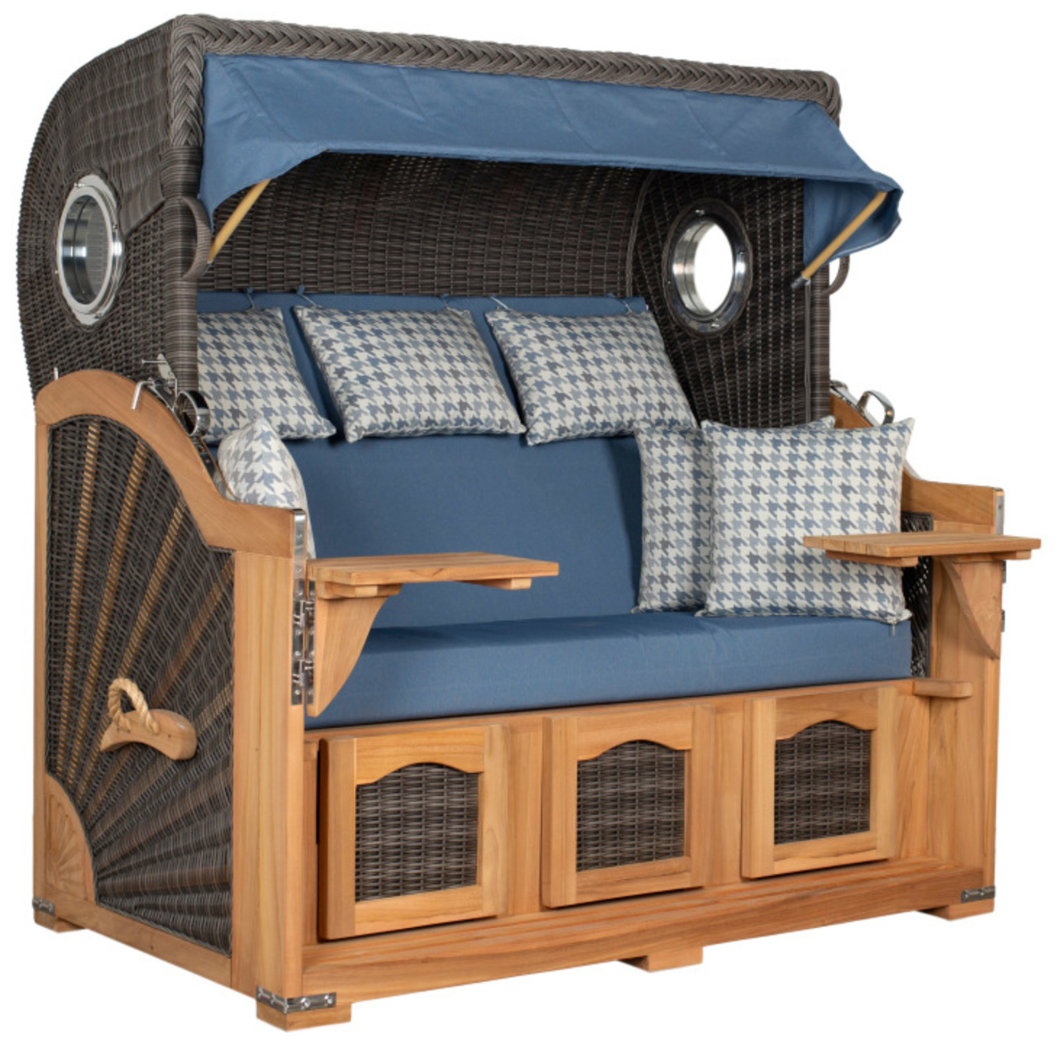 Strandkorb deVries PURE® Seemöwe XXL PE stone grey Des. 509