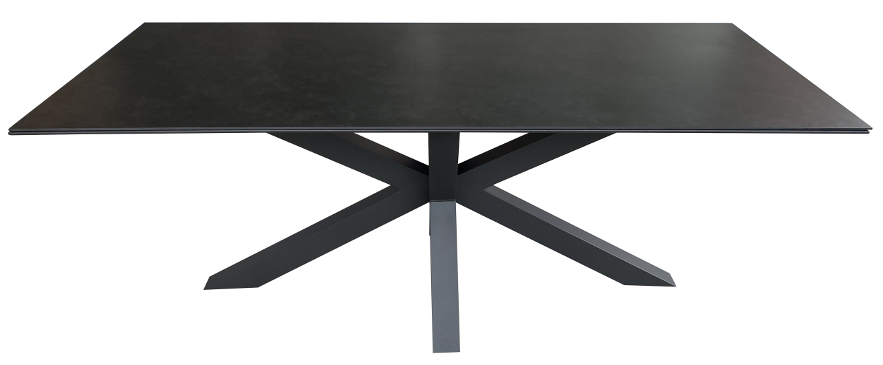 SET / Livingston Tisch dark 200 x 90 cm + Adora Diningsessel Rope black dark grey
