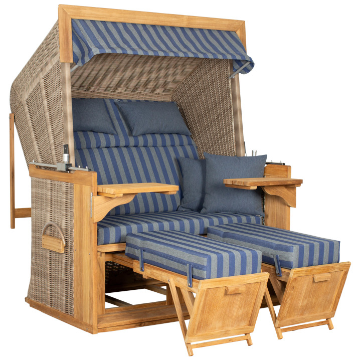 Strandkorb deVries PURE® Friesland Sylt XL PE white kubu Des. 249