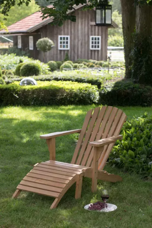 Gartenlounger Woodie inkl. Auflage uni grey