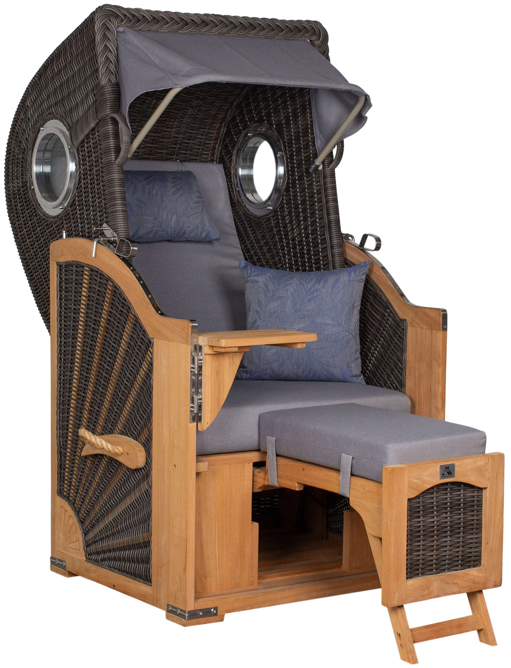 Strandkorb deVries PURE® Seemöwe Single PE stone grey Des. 253
