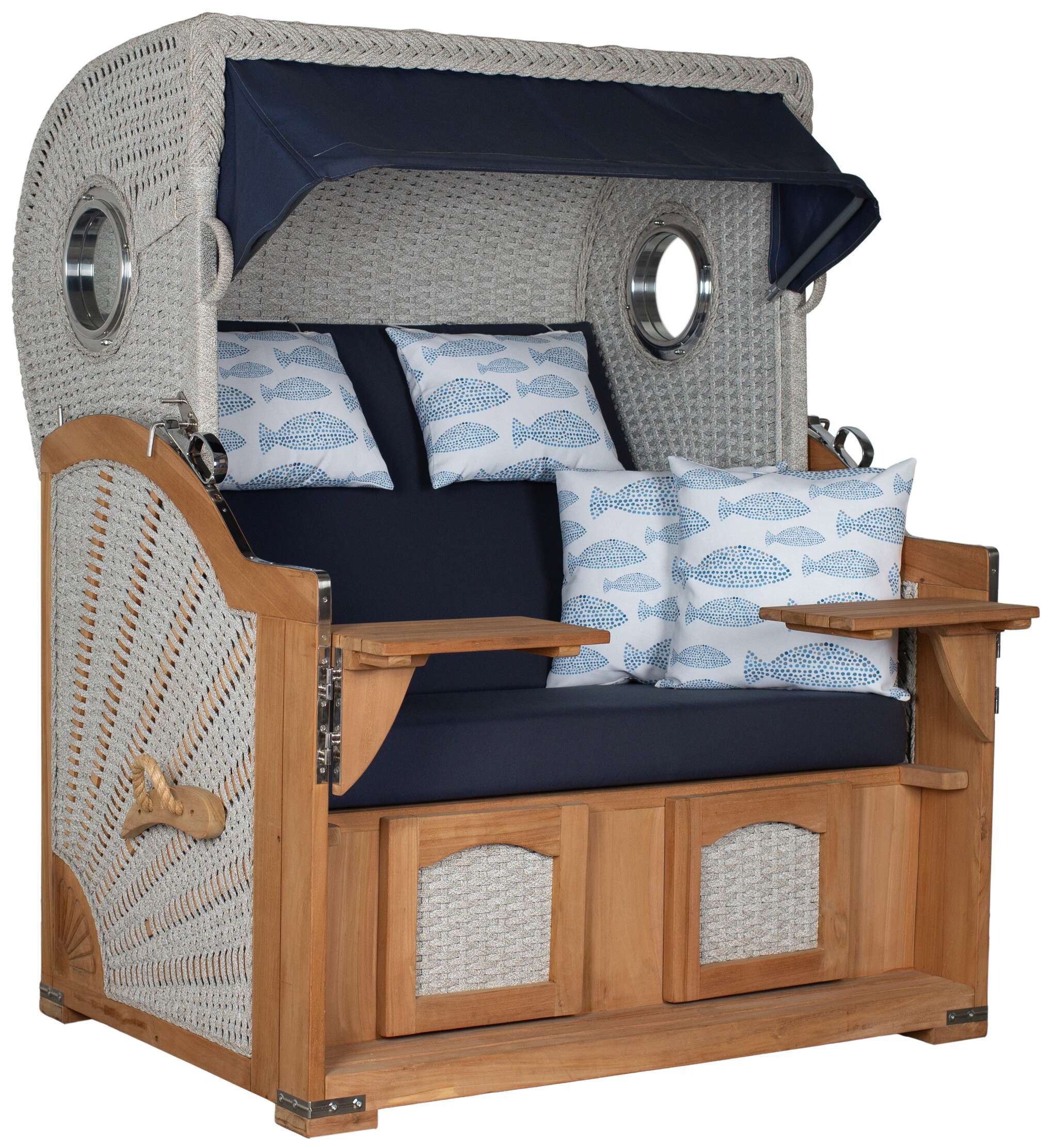 Strandkorb deVries PURE® Aruba XL Rope 15mm ivory Des. 197