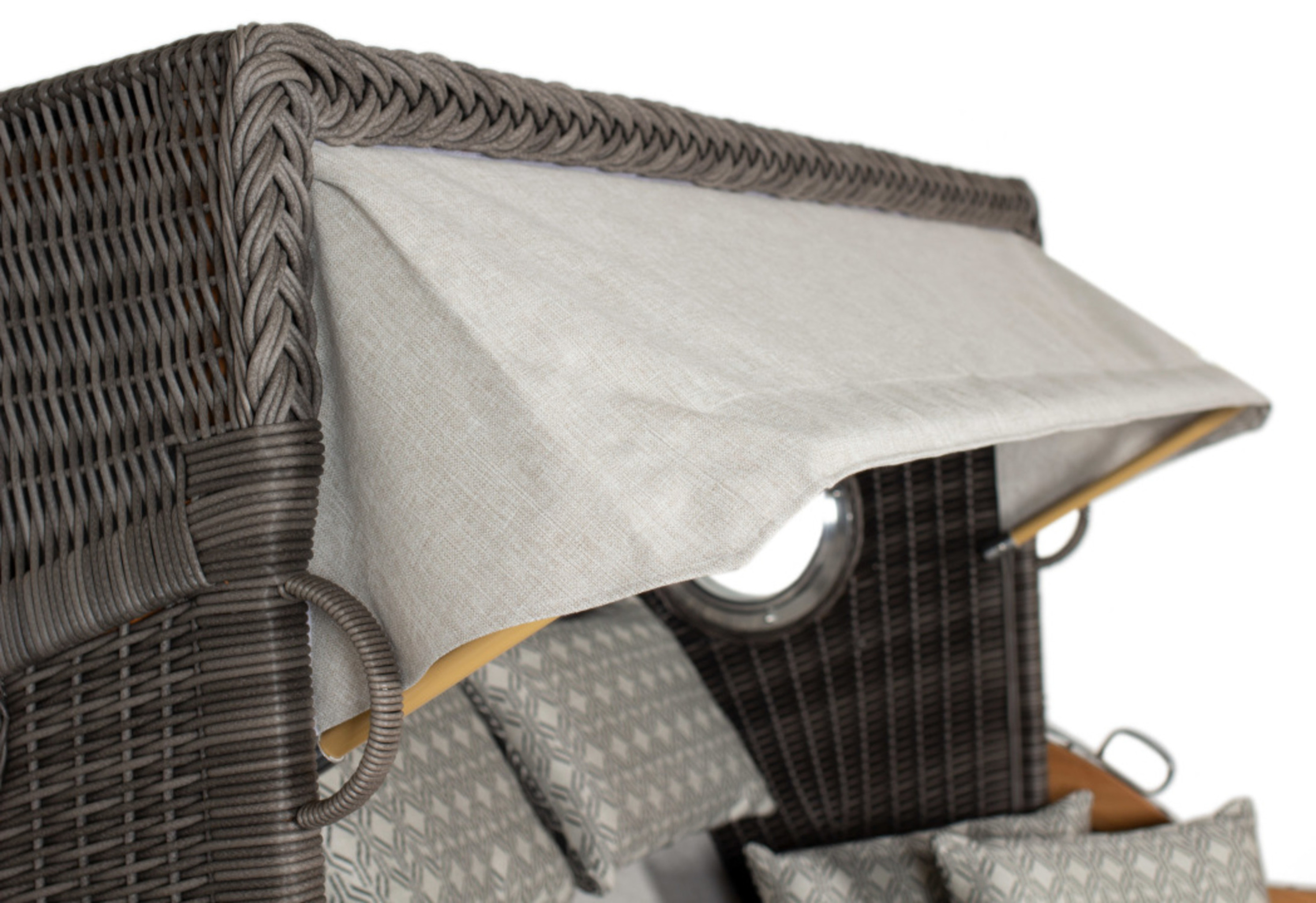 Strandkorb deVries PURE® Seemöwe XXL PE stone grey Des. 507