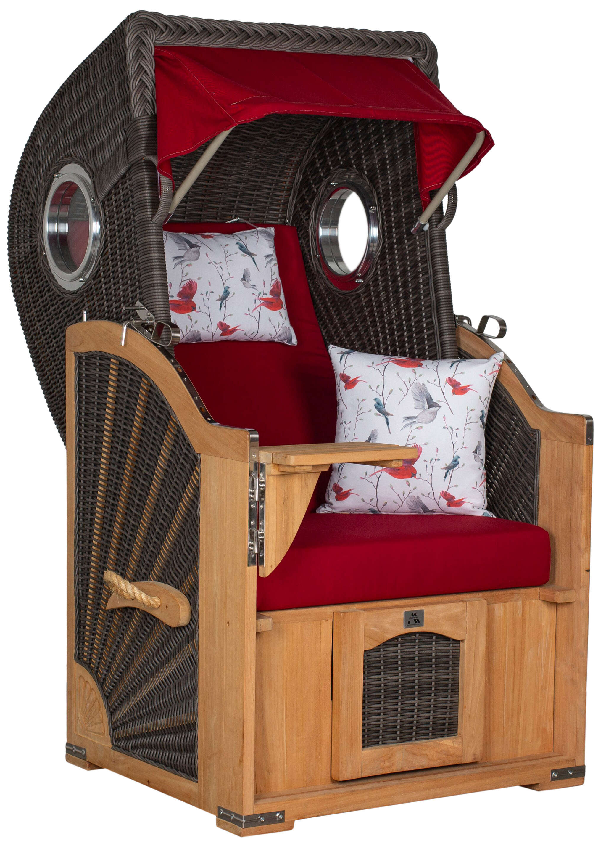 Strandkorb deVries PURE® Seemöwe Single PE stone grey Des. 107