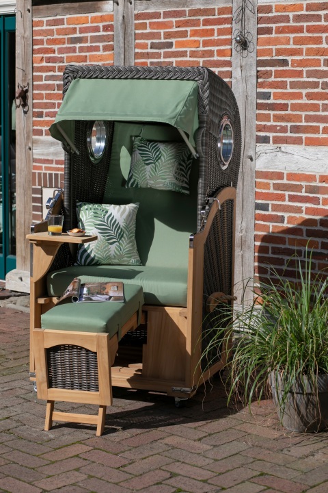 Strandkorb deVries PURE® Seemöwe Single PE stone grey Des. 249