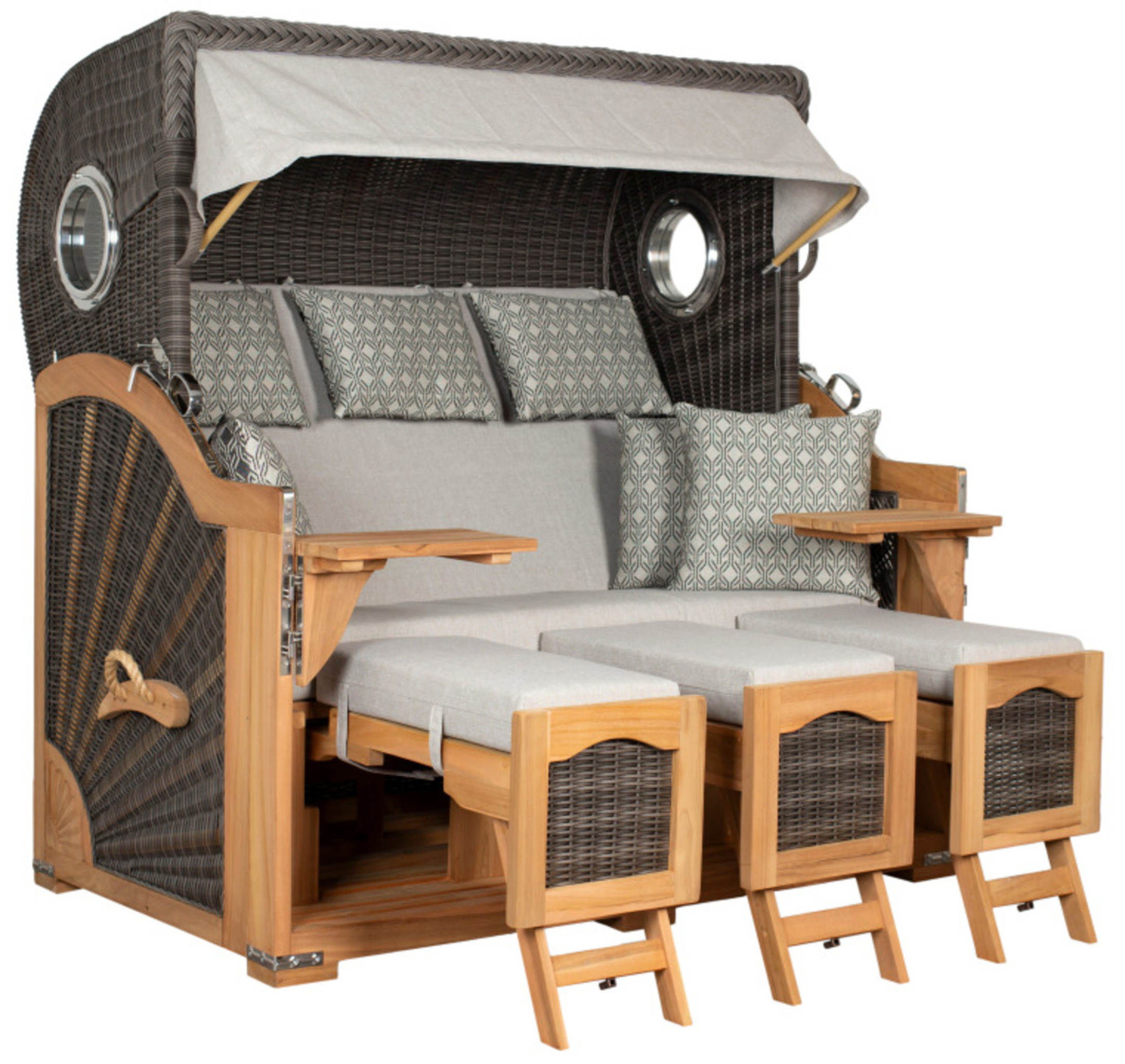 Strandkorb deVries PURE® Seemöwe XXL PE stone grey Des. 507