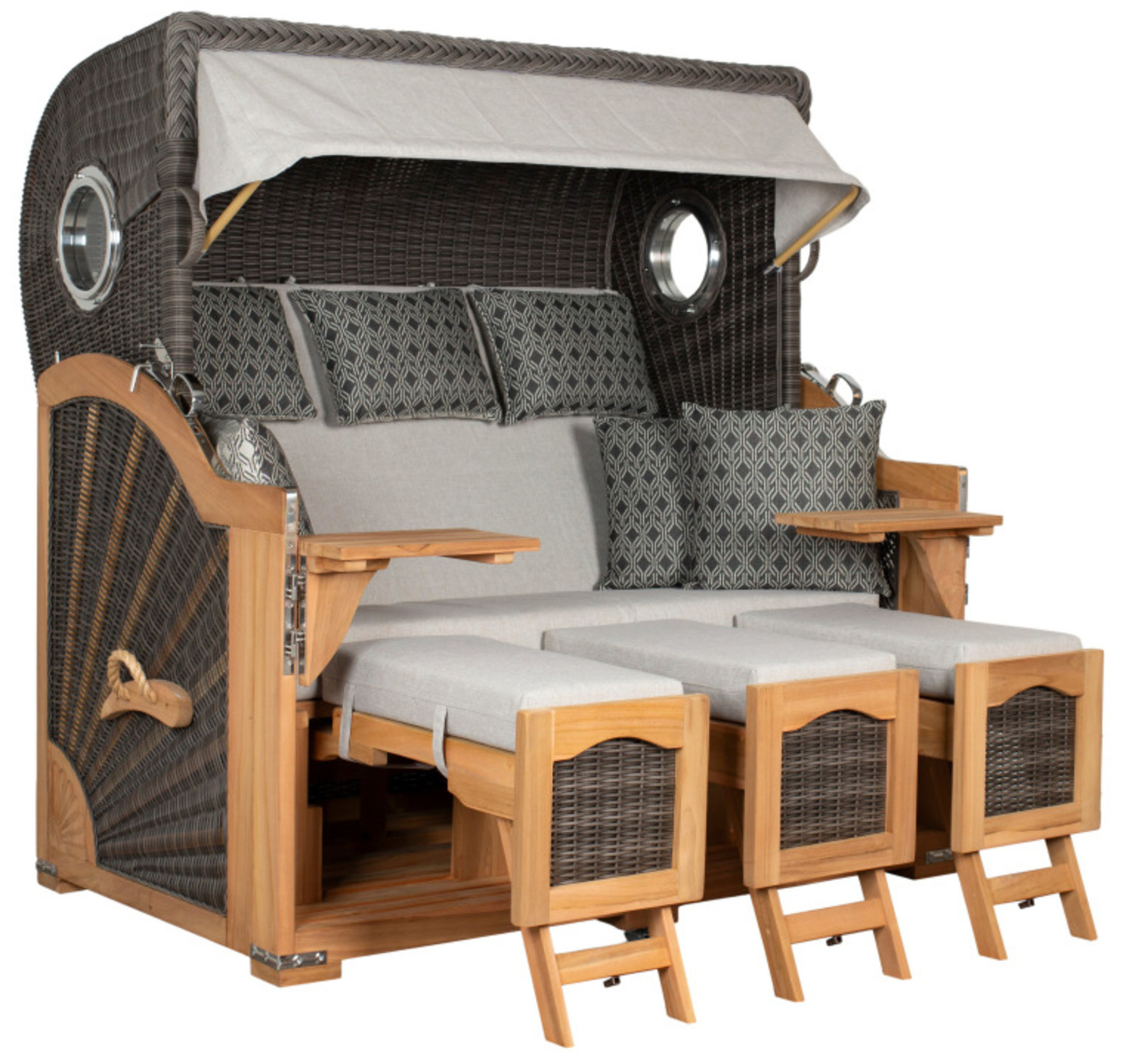 Strandkorb deVries PURE® Seemöwe XXL PE stone grey Des. 507