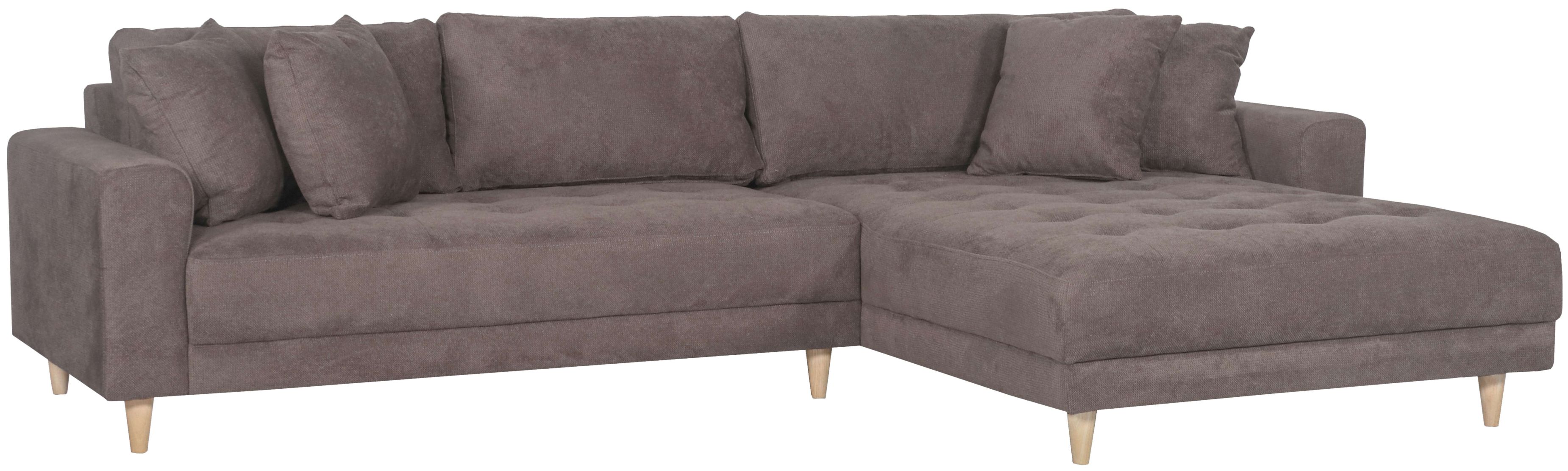 Ecksofa Gorino groß hellbraun