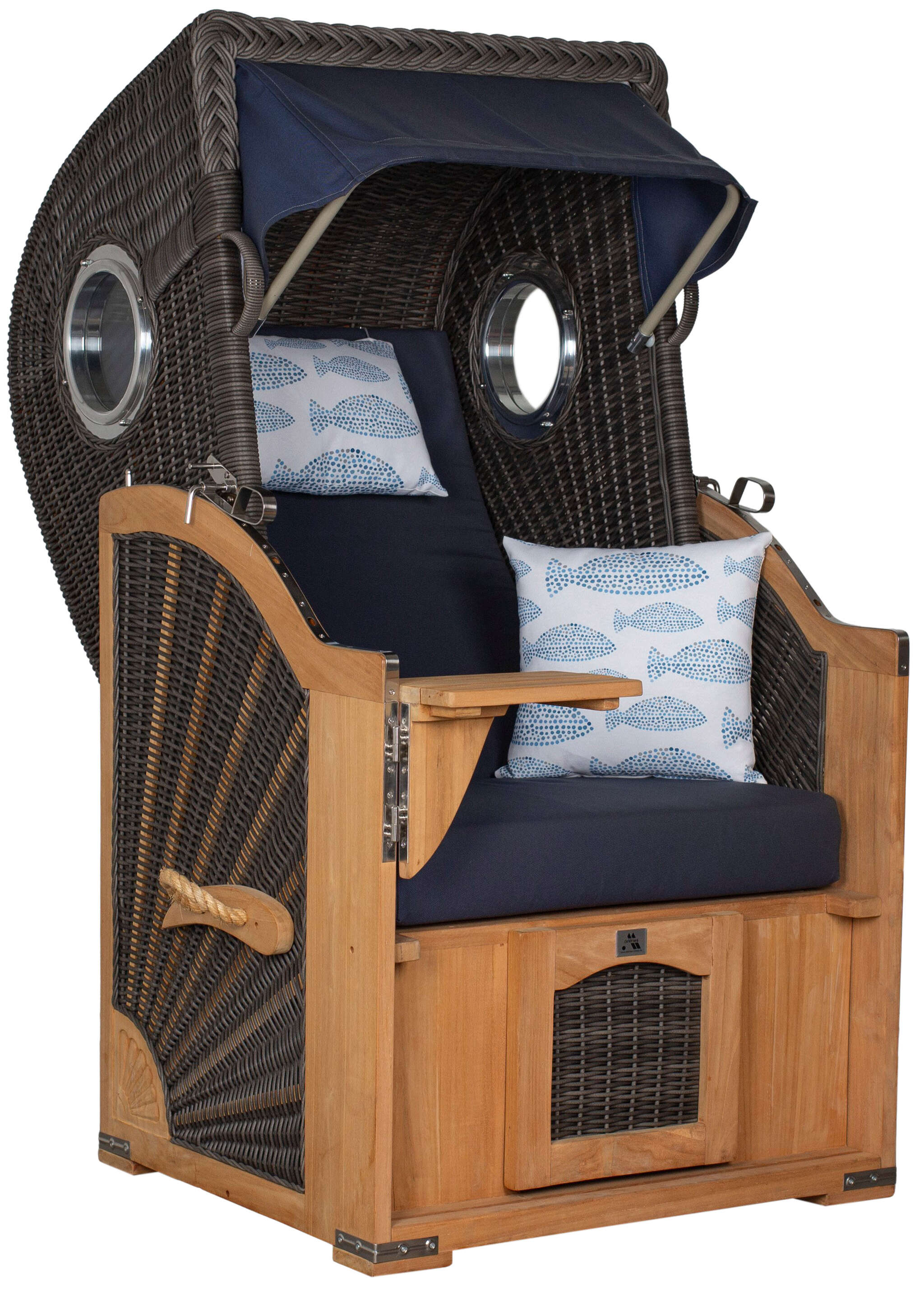 Strandkorb deVries PURE® Seemöwe Single PE stone grey Des. 197