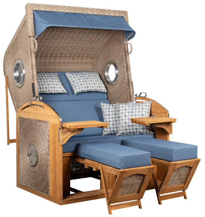 Strandkorb deVries PURE® Sailor XL PE white kubu Des. 509