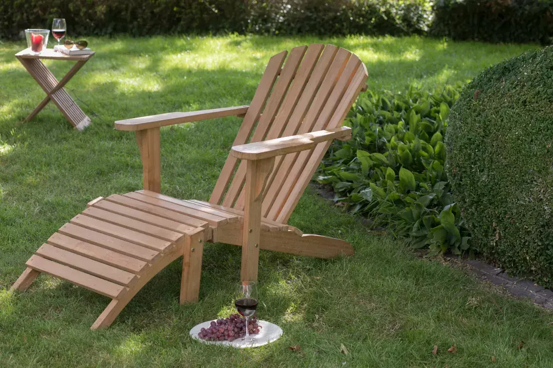 Gartenlounger Woodie inkl. Auflage uni grey