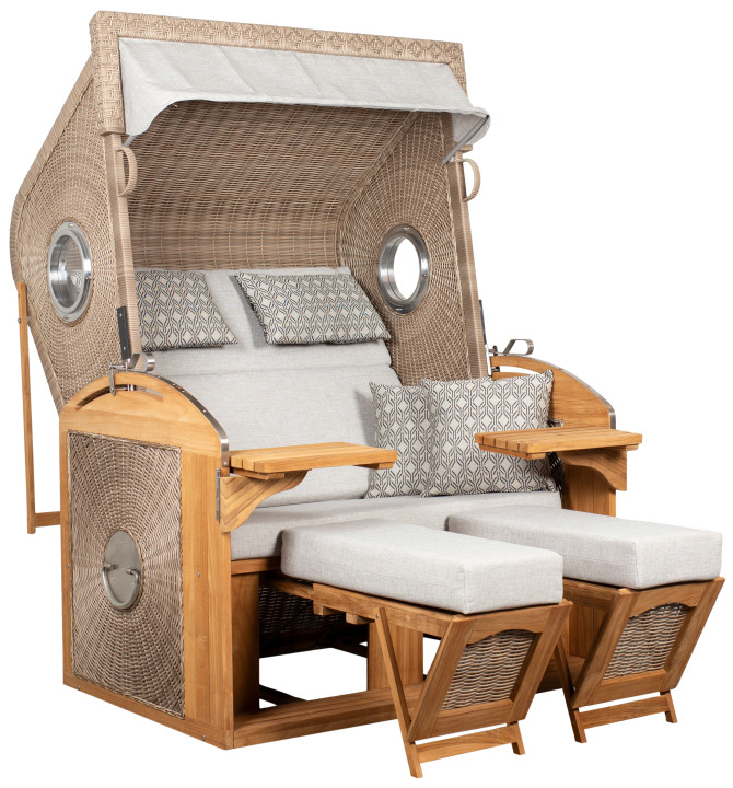 Strandkorb deVries PURE® Sailor XL PE white kubu Des. 507