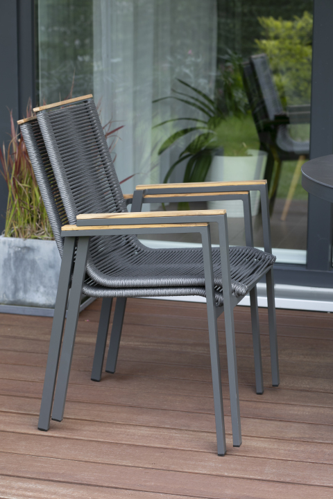 40777_40791_Livingston_Tisch_rund_120cm_dark _grey_Montana_Diningstapelsessel_Rope_mit_Teakarmlehne _9_