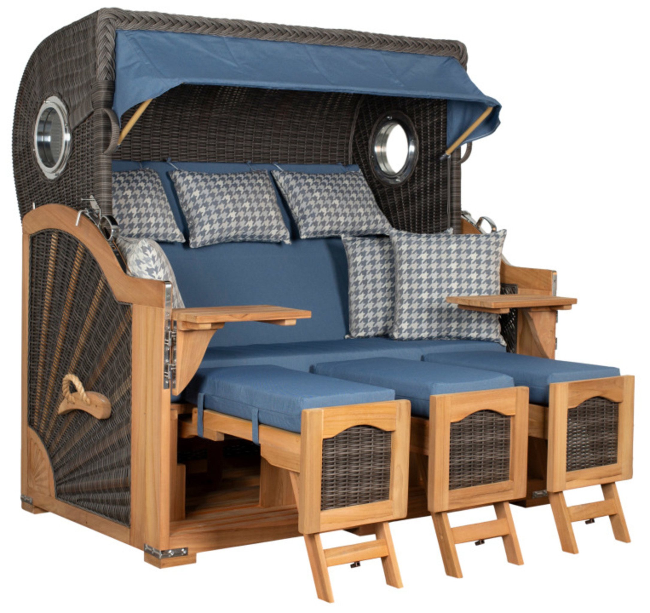 Strandkorb deVries PURE® Seemöwe XXL PE stone grey Des. 509