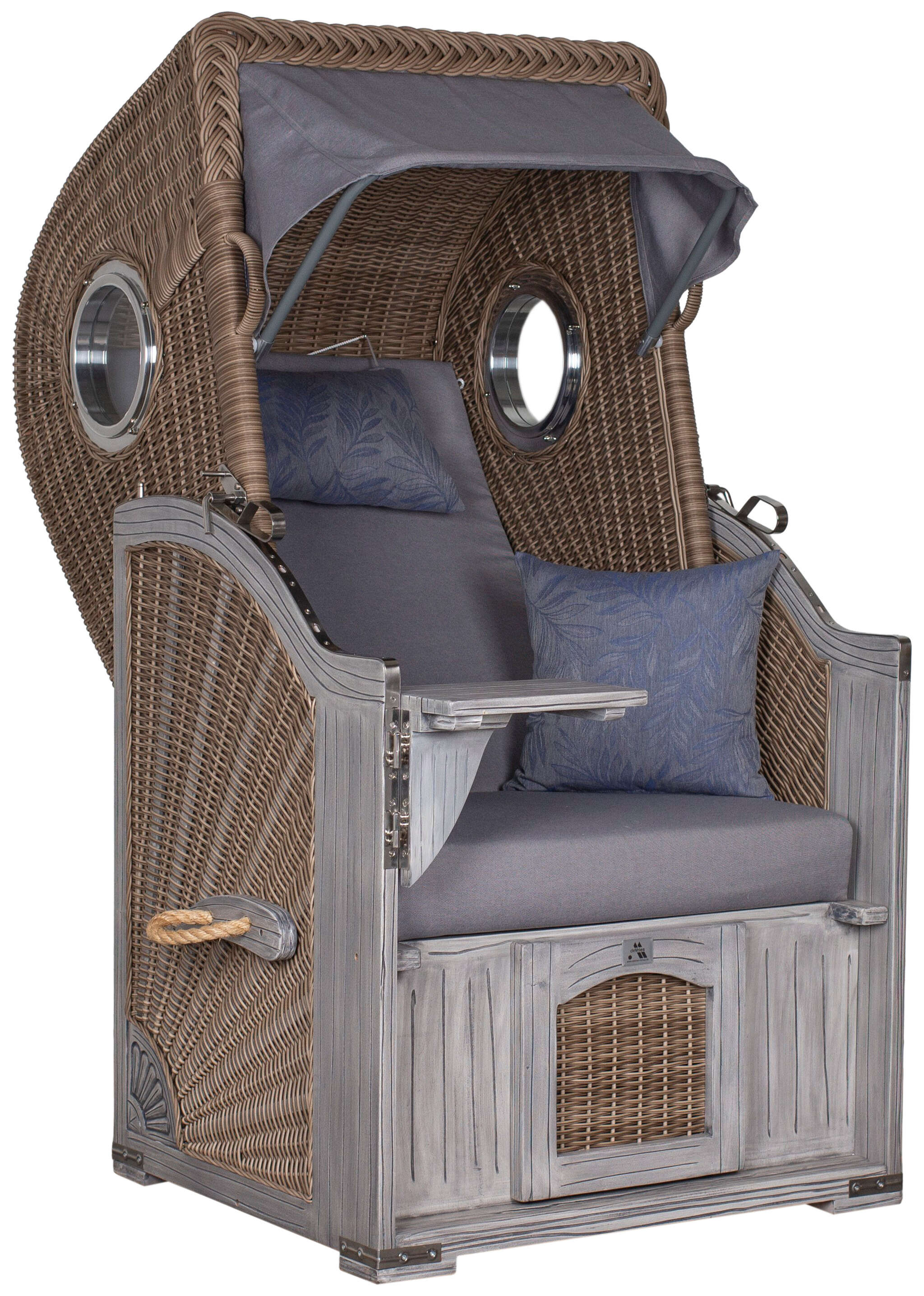 Strandkorb deVries PURE® Seemöwe Single white kubu Des.  253