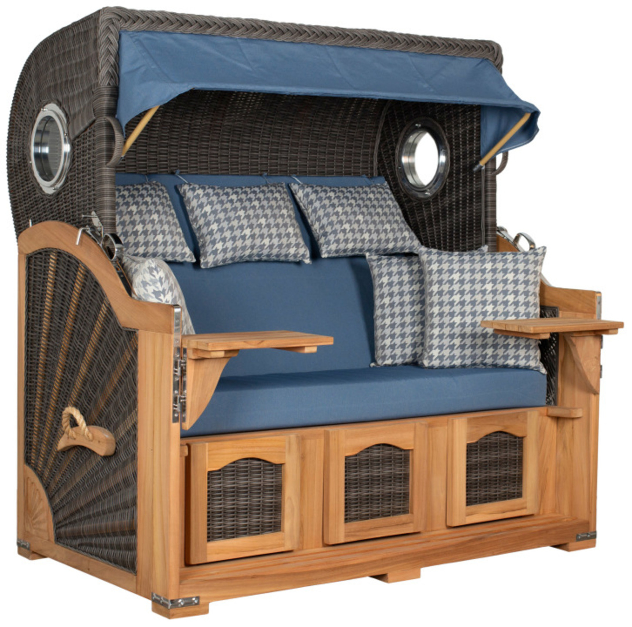 Strandkorb deVries PURE® Seemöwe XXL PE stone grey Des. 509