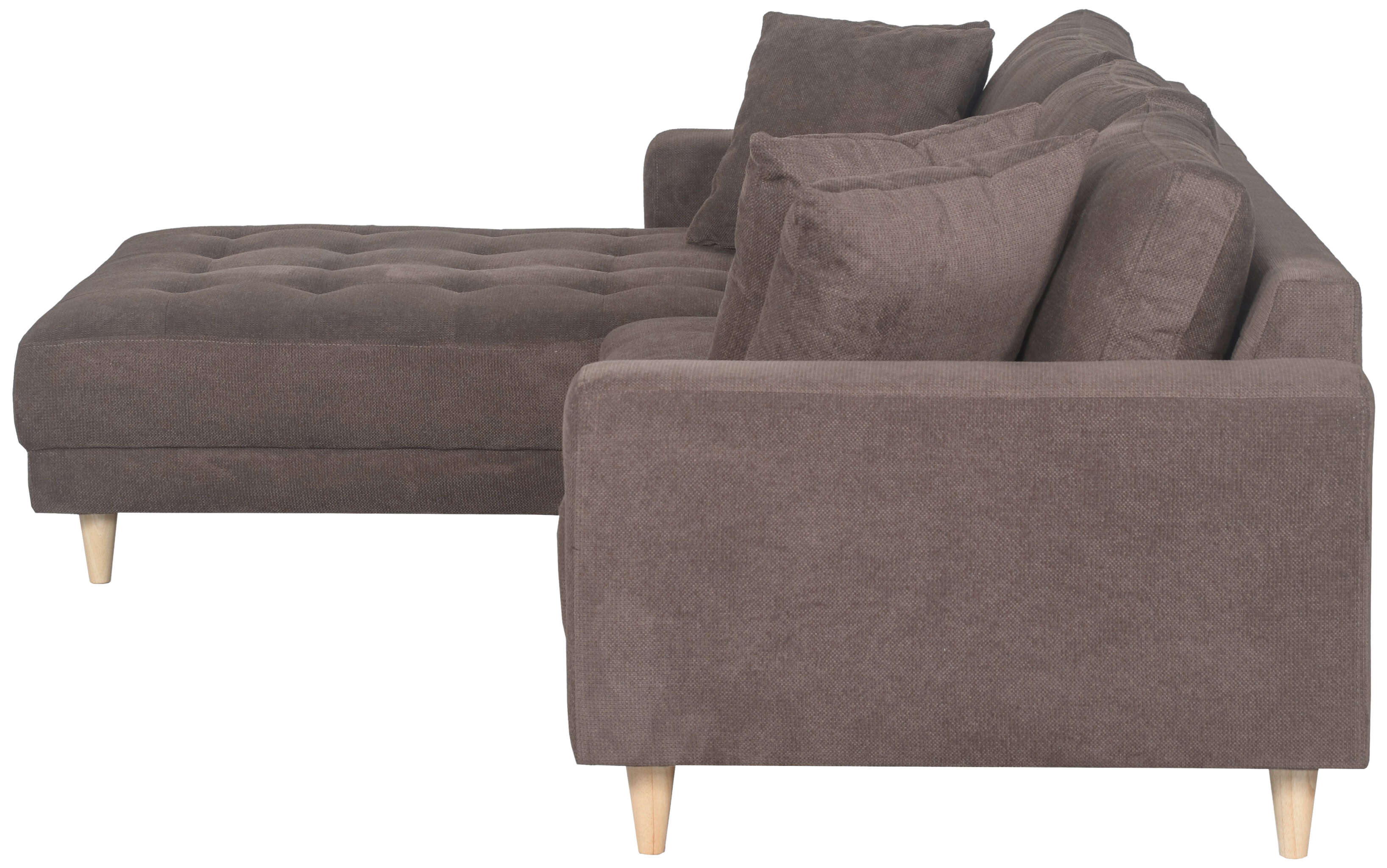 Ecksofa Gorino groß hellbraun