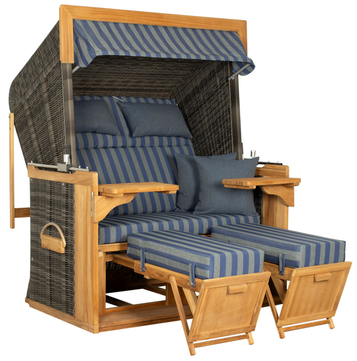 Strandkorb deVries PURE® Friesland Sylt XL PE stone grey Des. 249