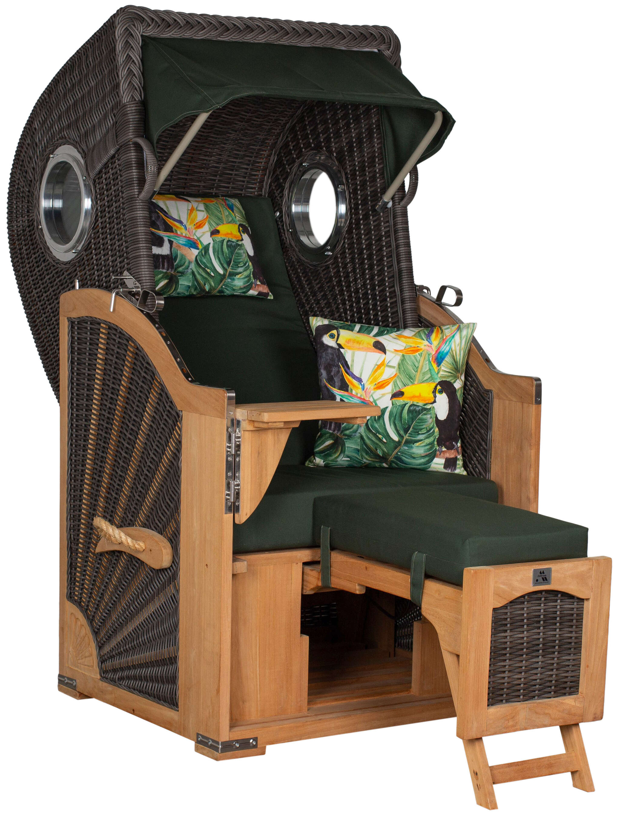 Strandkorb deVries PURE® Seemöwe Single PE stone grey Des. 244