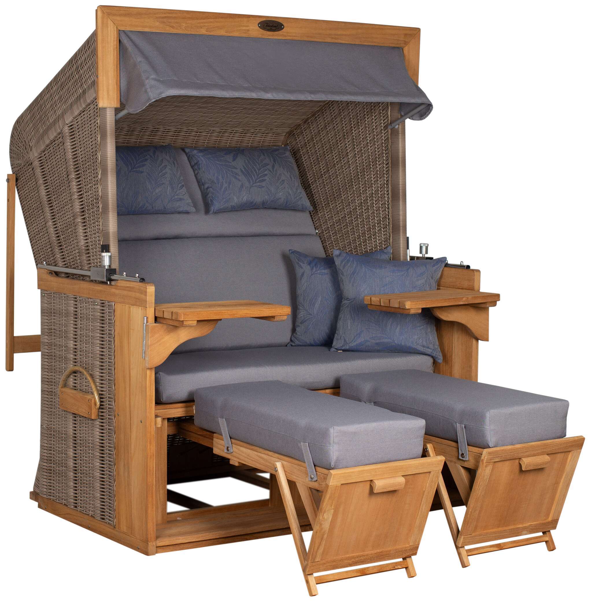 Strandkorb deVries PURE® Friesland Sylt XL PE white kubu Des. 253