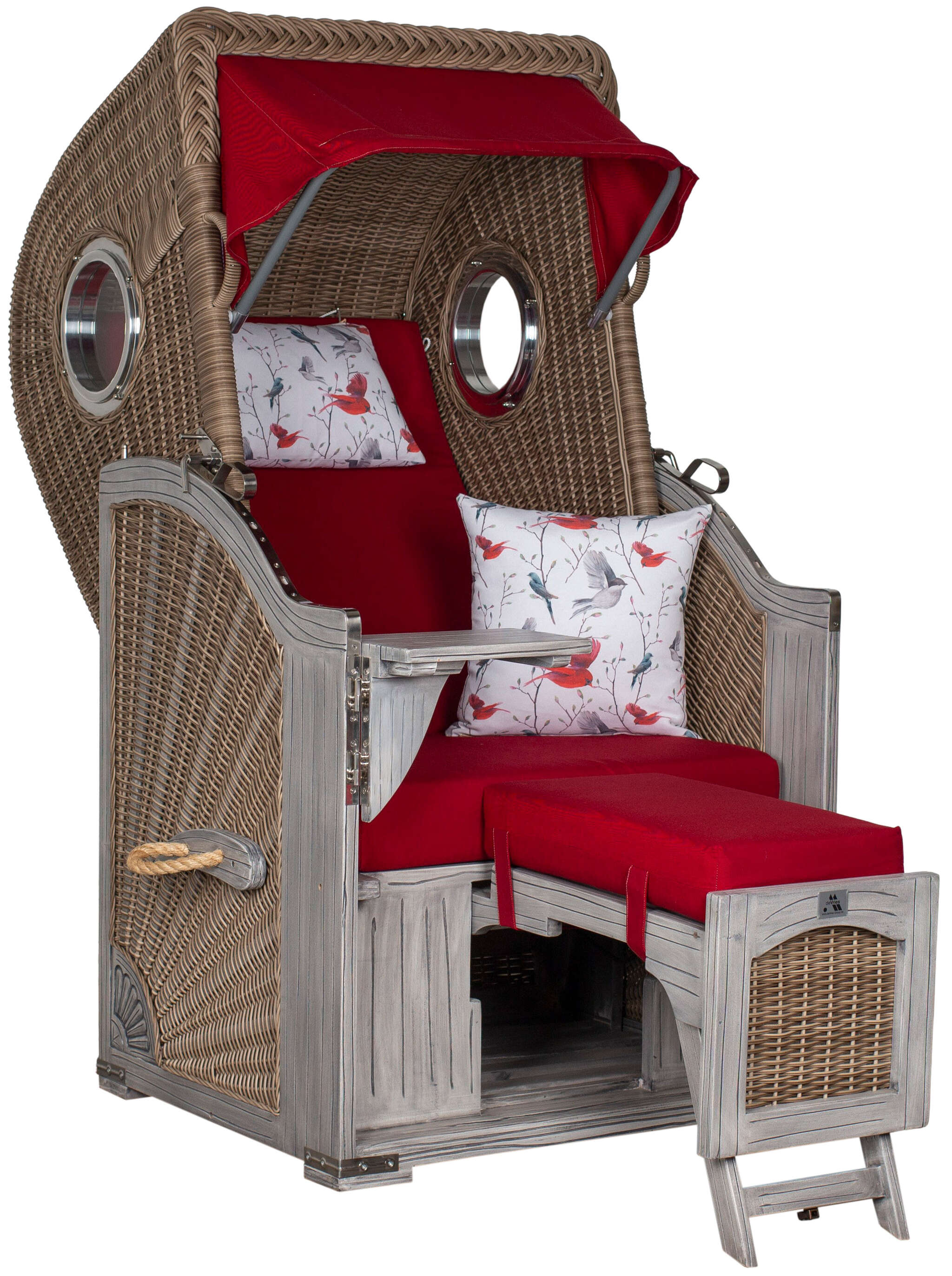 Strandkorb deVries PURE® Seemöwe Single white kubu Des.  107