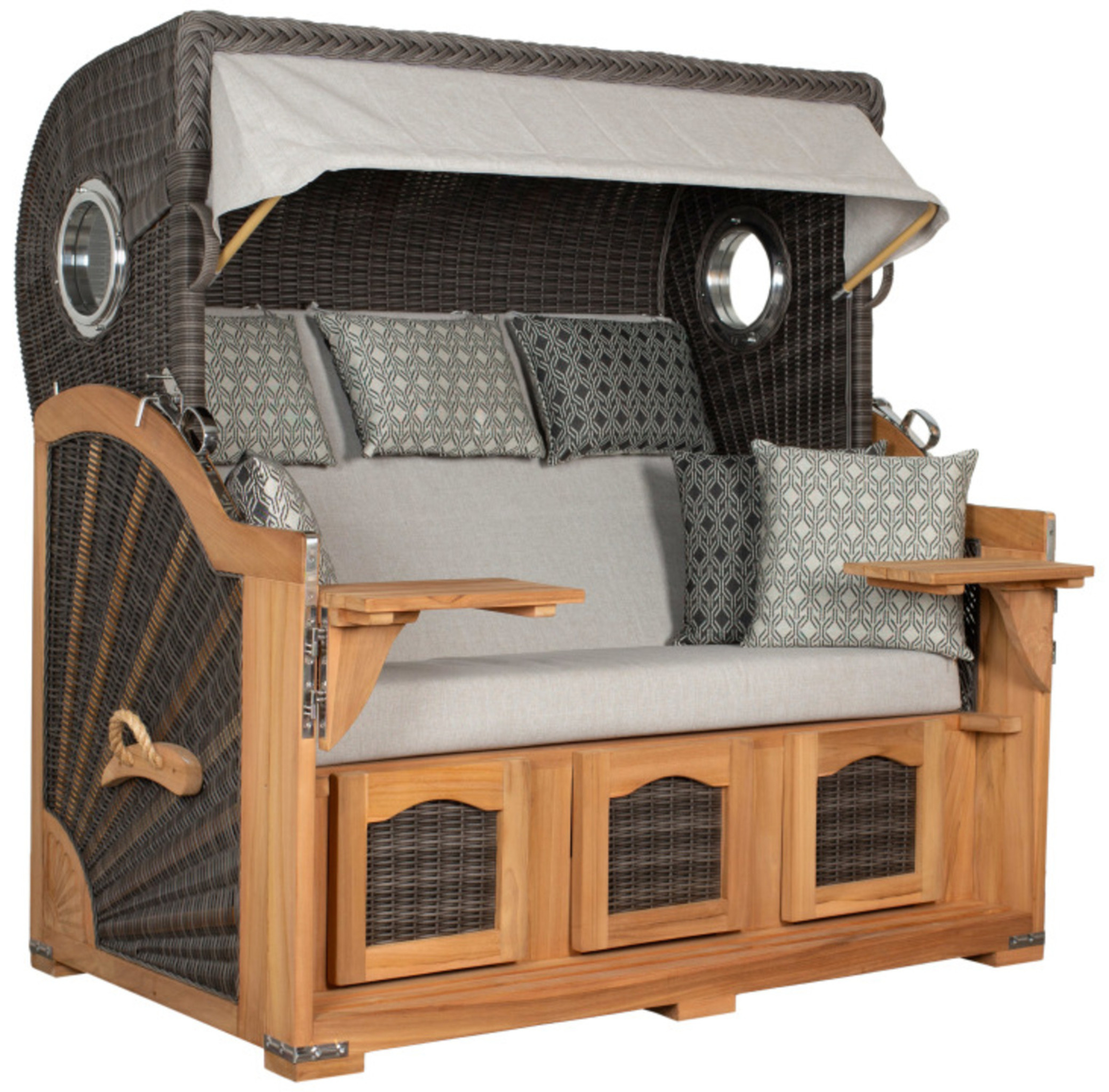 Strandkorb deVries PURE® Seemöwe XXL PE stone grey Des. 507