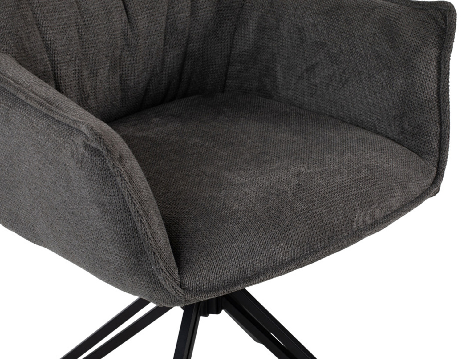 Indoormöbelset Diningsessel Ginosa dark grey & Tisch Avola 110cm Cross