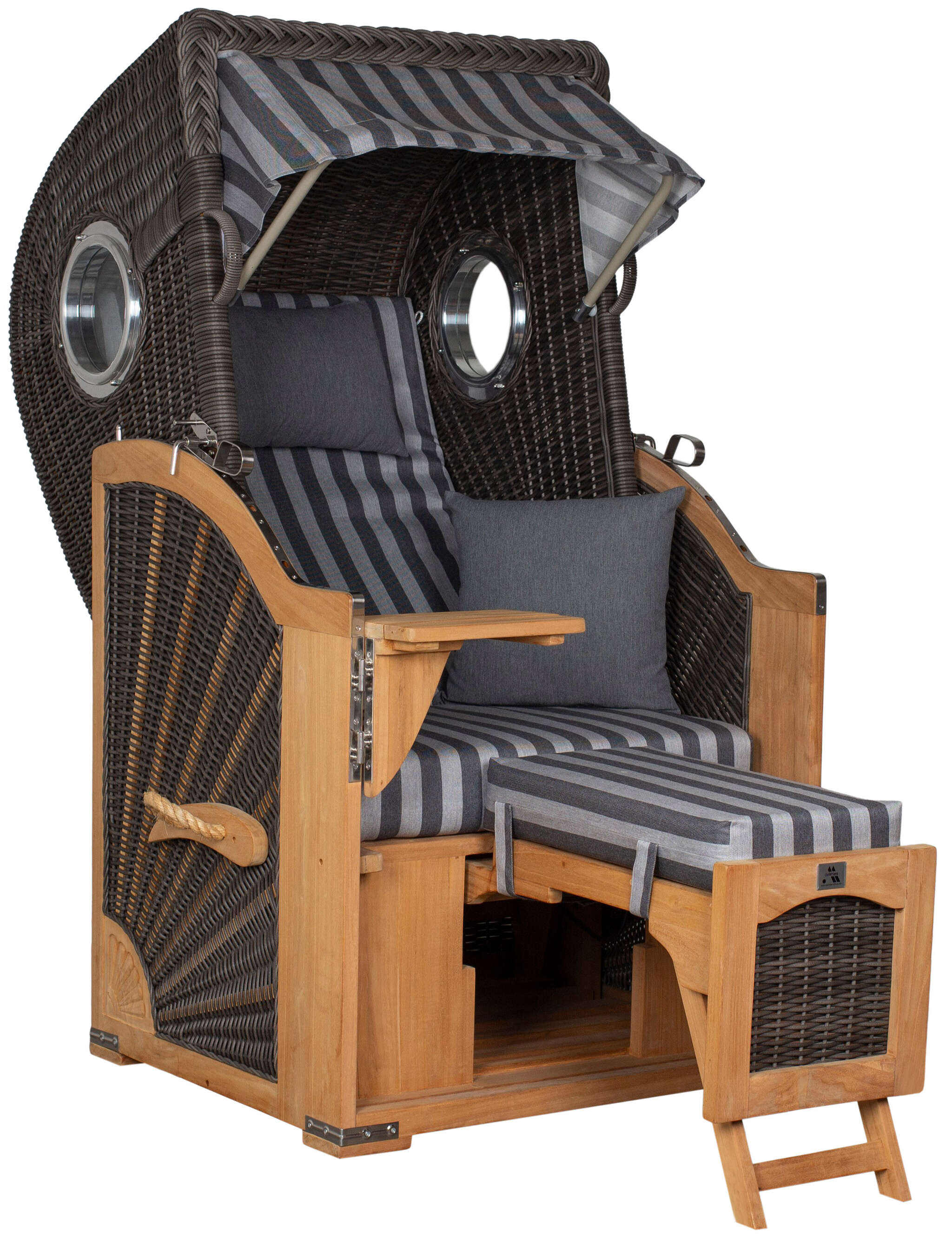 Strandkorb deVries PURE® Seemöwe Single PE stone grey Des. 254