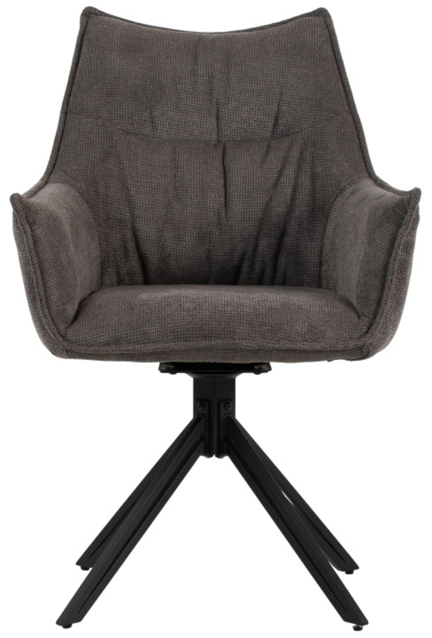 Indoormöbelset Diningsessel Ginosa dark grey & Tisch Avola 110cm Cross