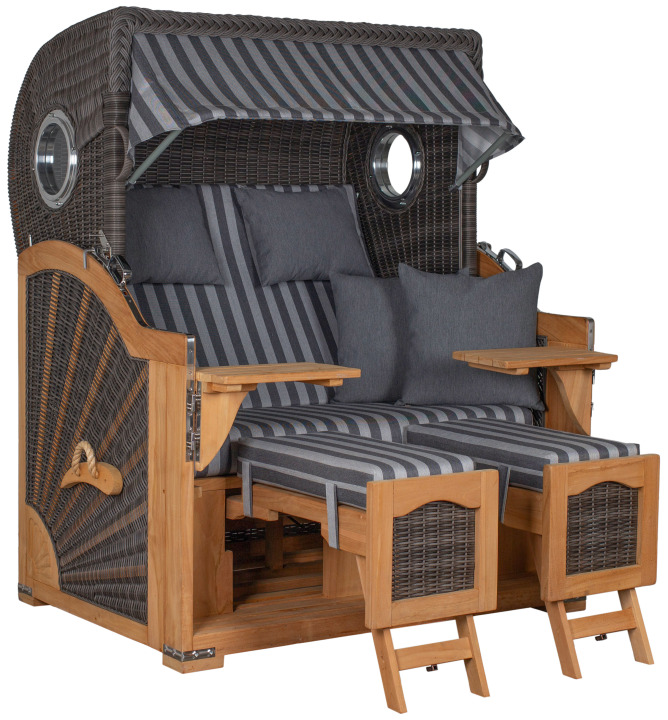 Strandkorb deVries PURE® Seemöwe XL PE stone grey Des. 254