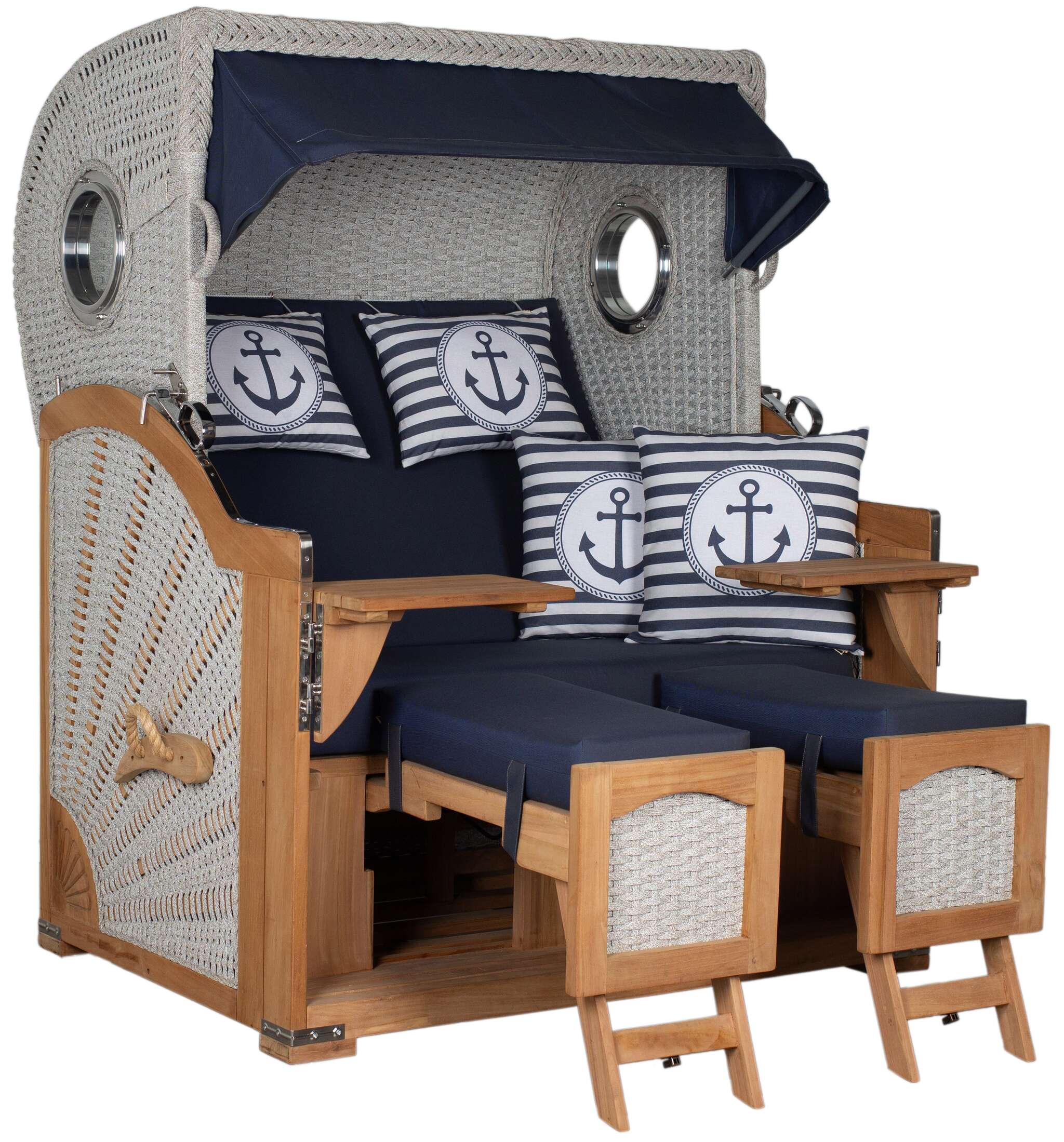 Strandkorb deVries PURE® Aruba XL Rope 15mm ivory Des. 198